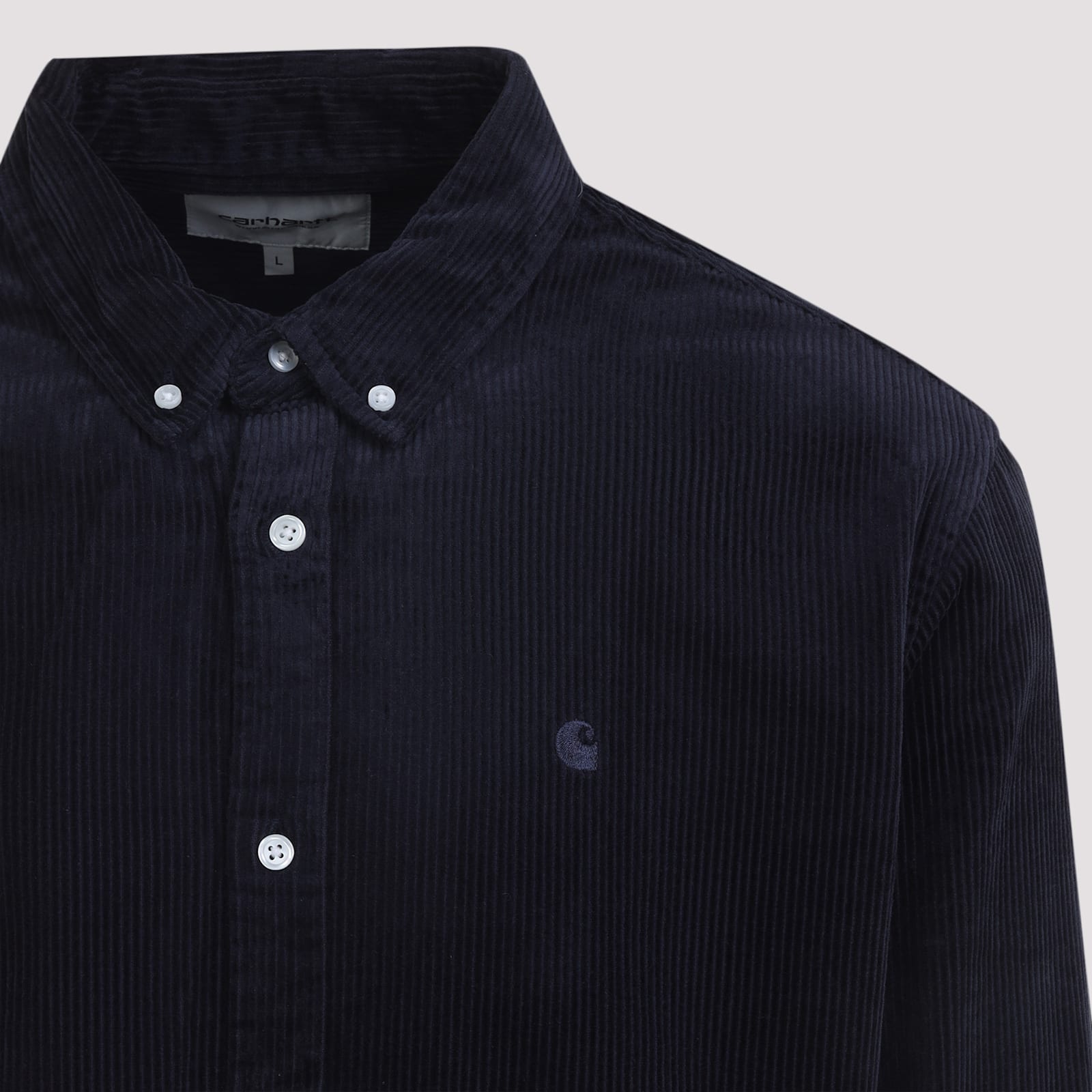 Carhartt Madison Corduroy Long-sleeved Shirt In Blue
