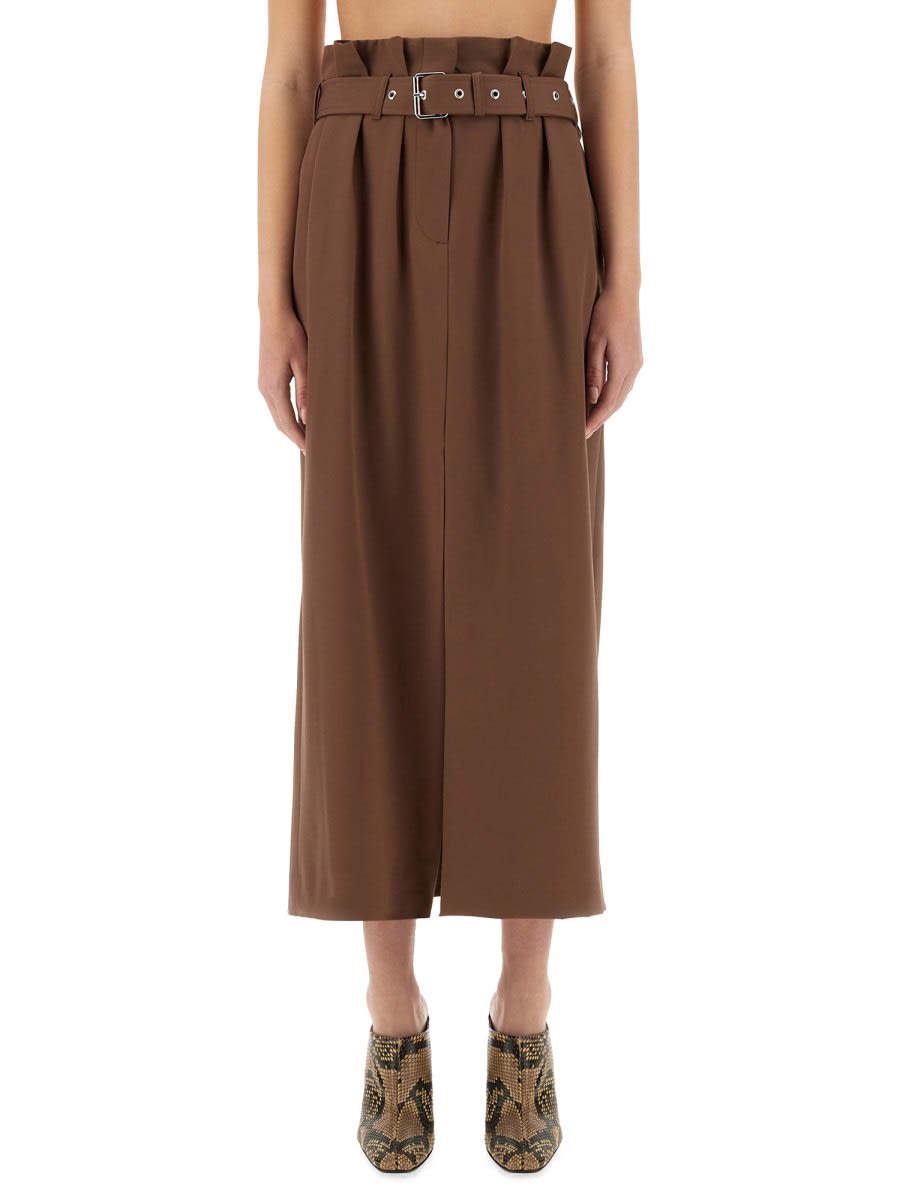 Shop Dries Van Noten Wool Skirt With Belt