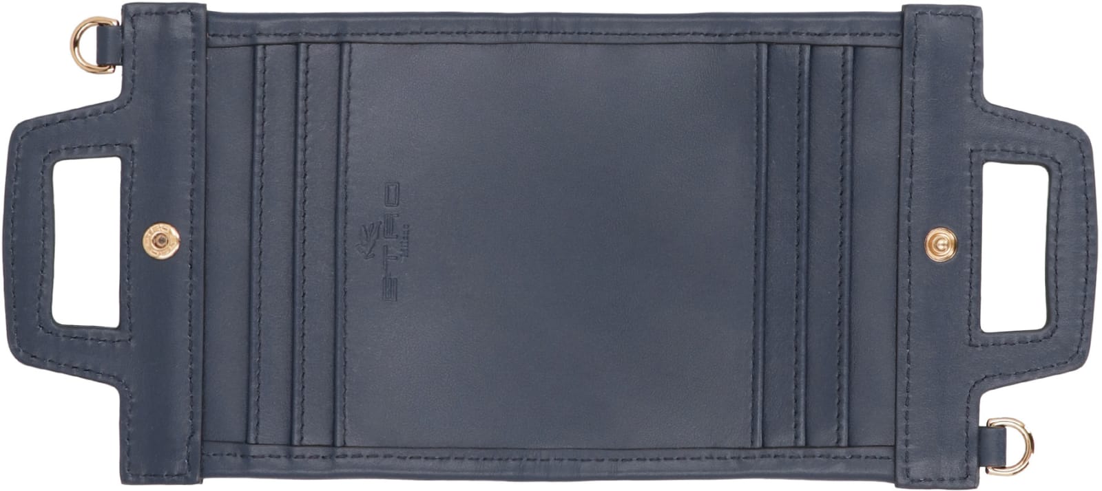 Shop Etro Fabric Card Holder In Blue