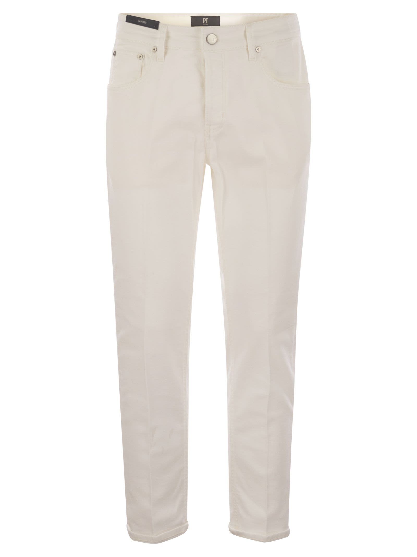 Pt Torino Low-rise Skinny-cut Jeans In White