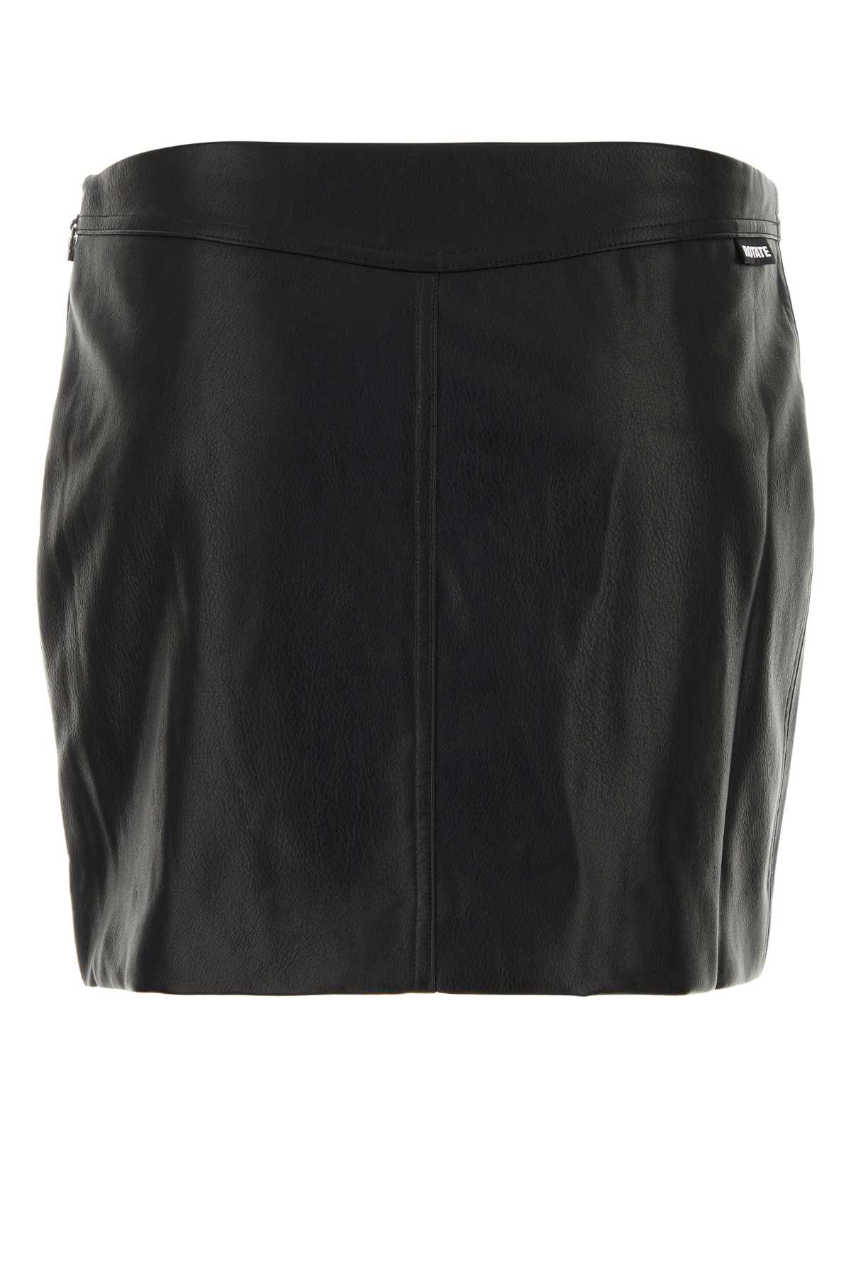 Shop Rotate Birger Christensen Black Synthetic Leather Mini Skirt