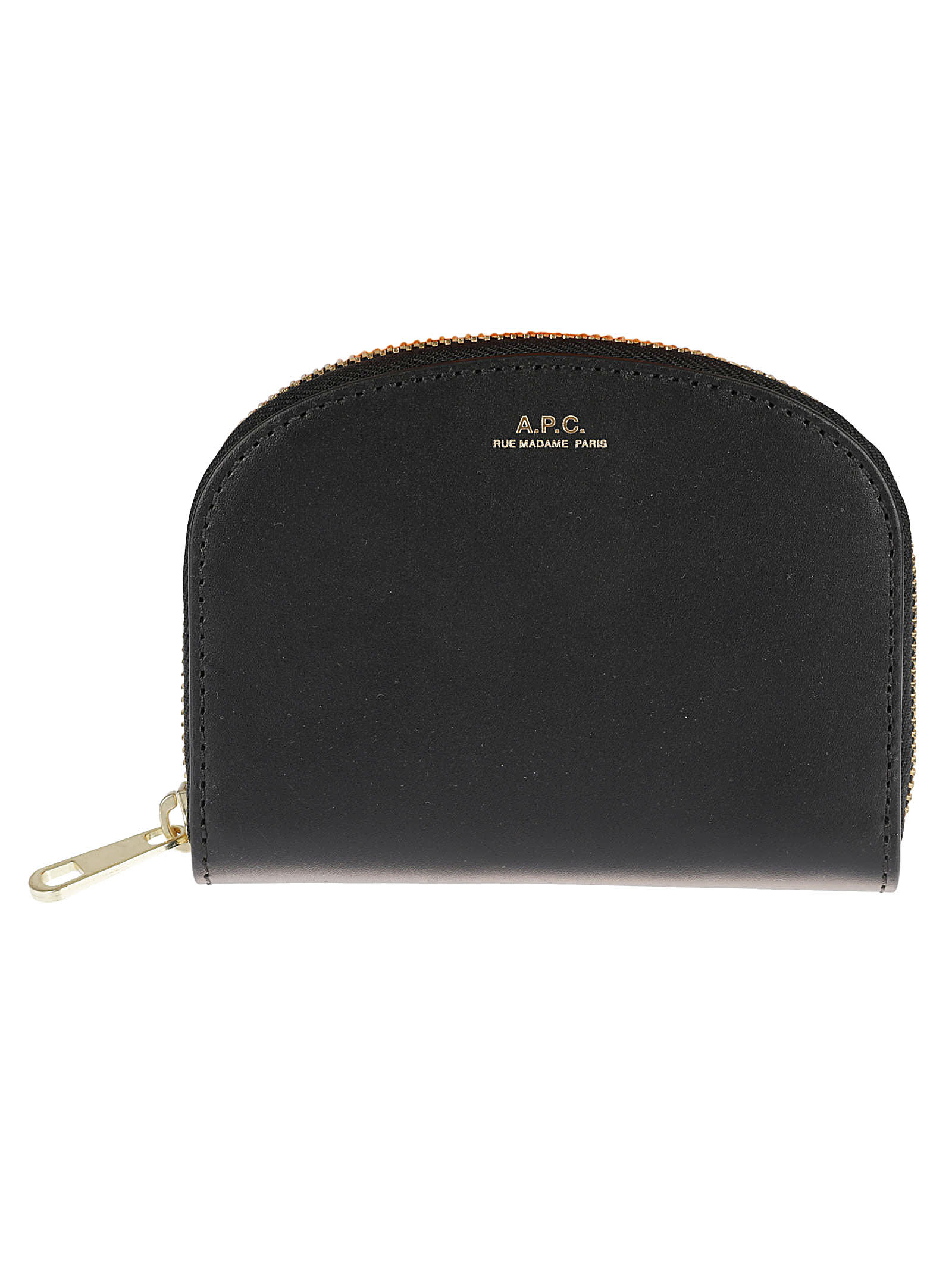 A.p.c. Demi-lune Compact Wallet In Black