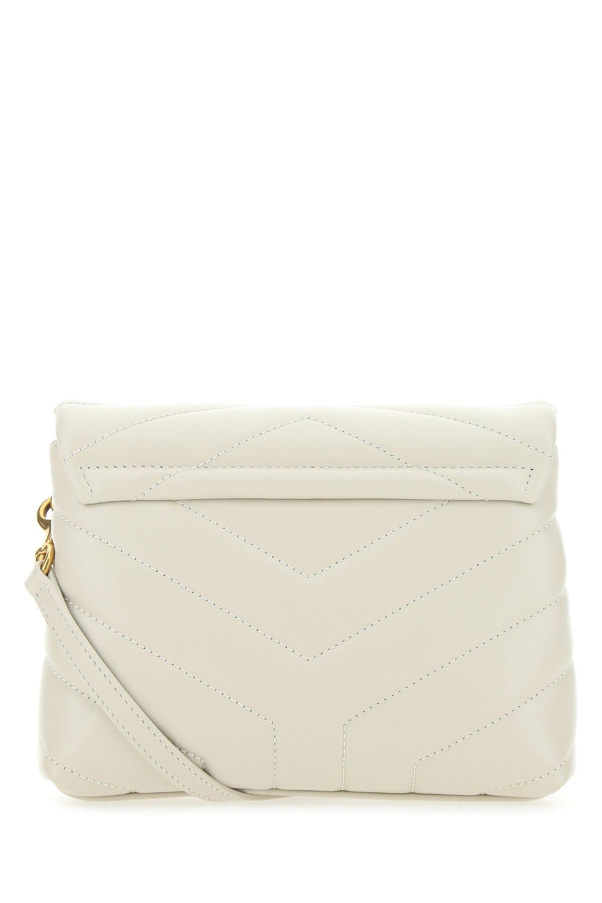 Saint Laurent Loulou Toy Crossbody Bag In White