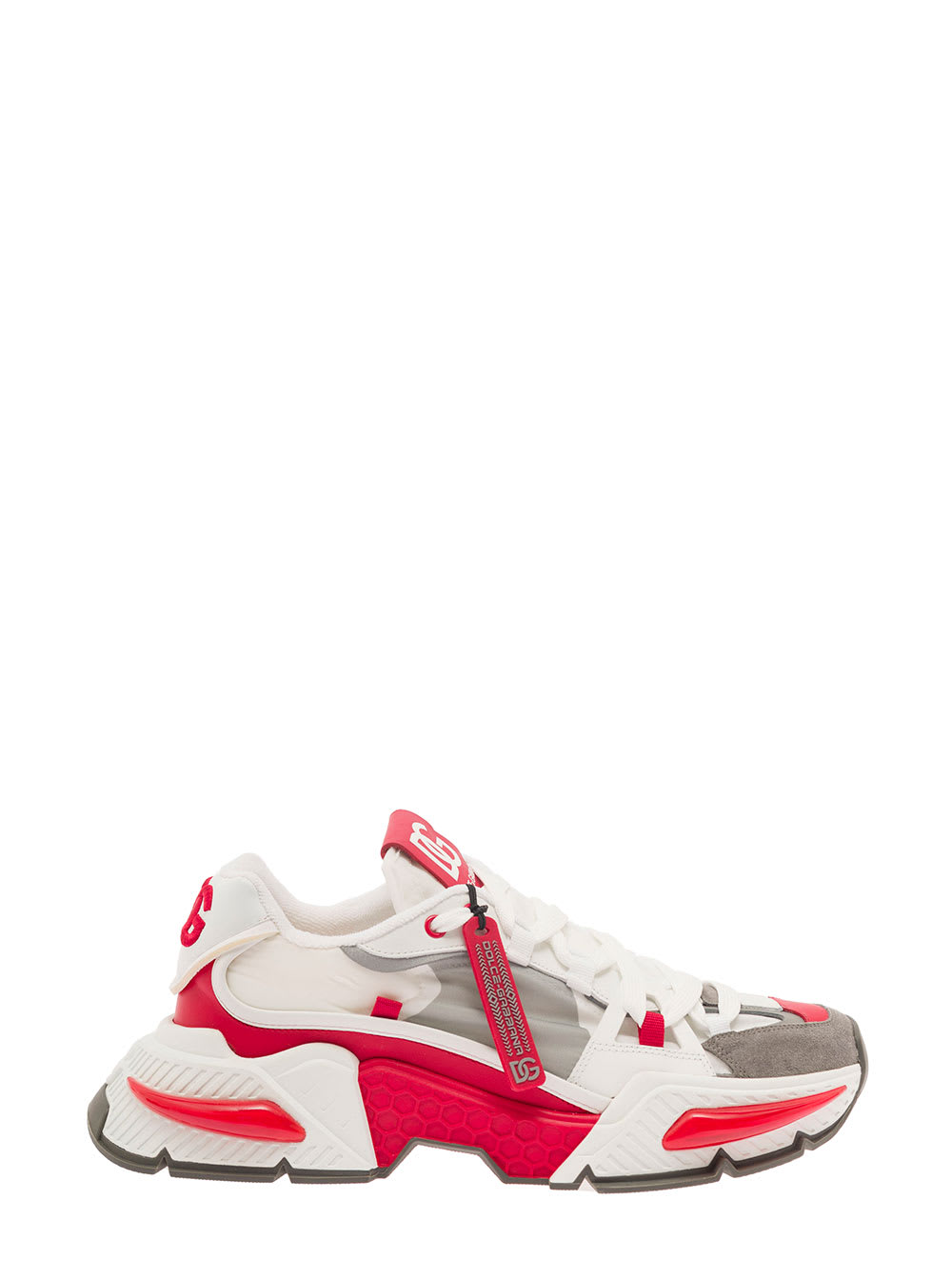 Shop Dolce & Gabbana Airmaster Multicolor Sneakers In Nylon, Leather And Suede Man In White