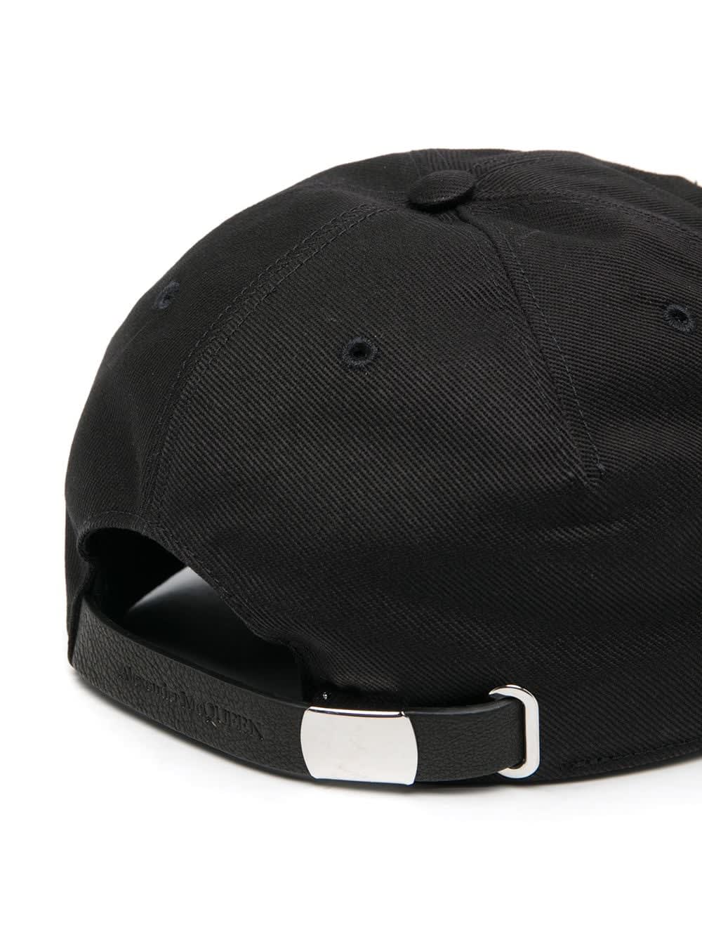 Shop Alexander Mcqueen Oversize Black Jersey Hat With Logo  Man