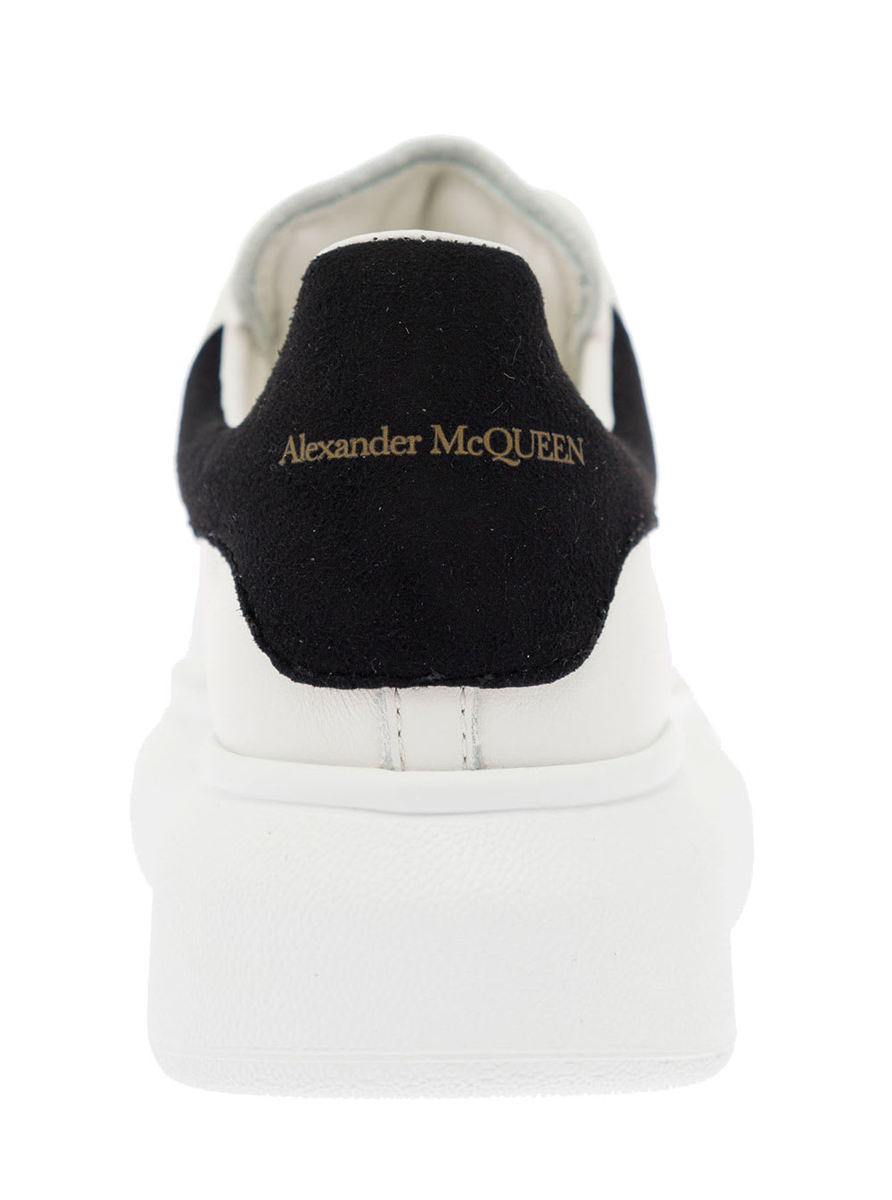 Shop Alexander Mcqueen Kids Boys Oversize White And Black Leather Sneakers With Logo