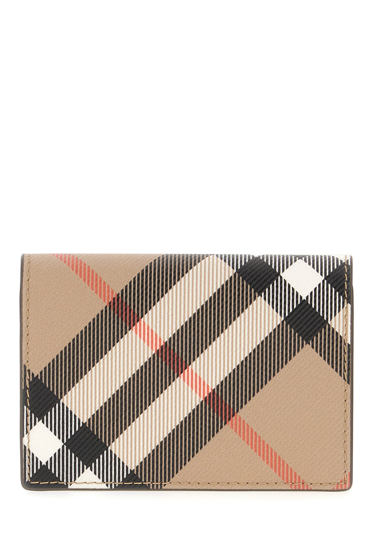 Shop Burberry Printed Fabric Card Holder In Sand