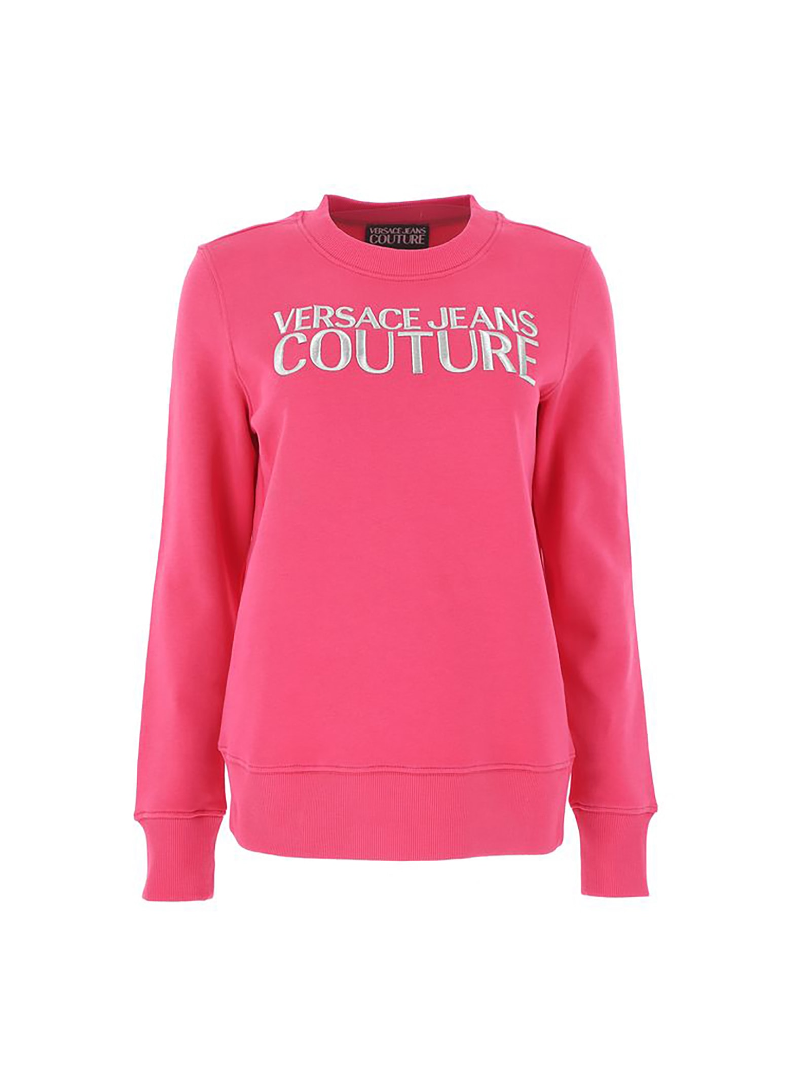 Versace Jeans Couture Cotton Sweatshirt With Logo Embroidery