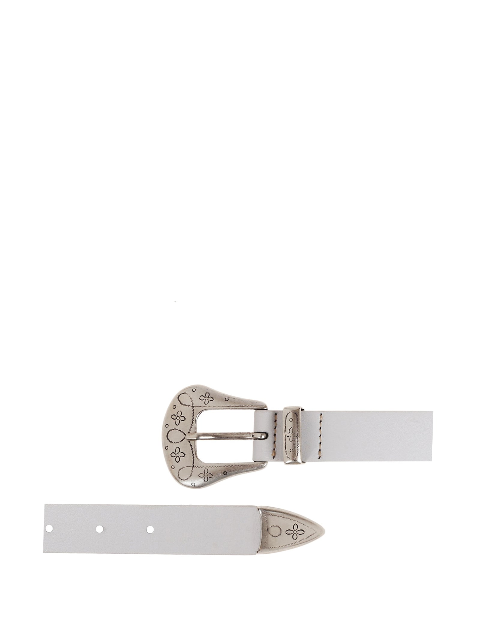 Shop Eleventy White Leather Belt In Bianco