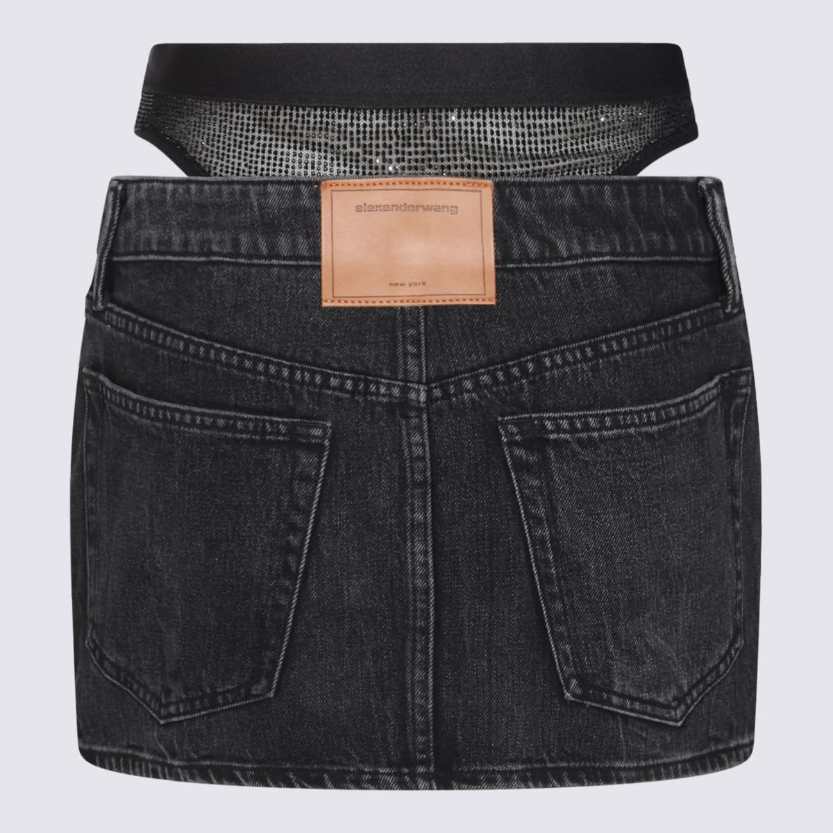 Shop Alexander Wang Grey Cotton Skirt In Grey Aged