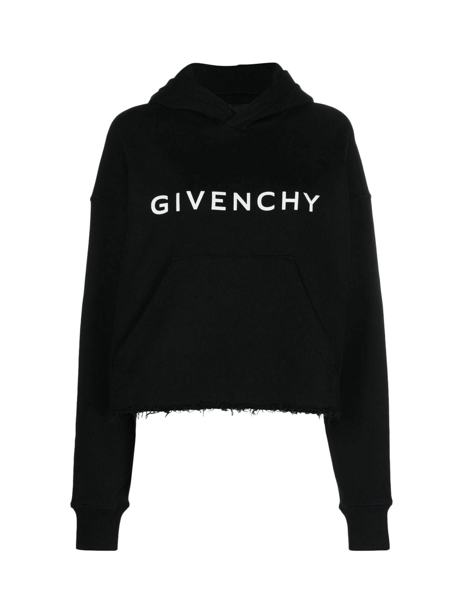 Shop Givenchy Cropped Hoodie In Black