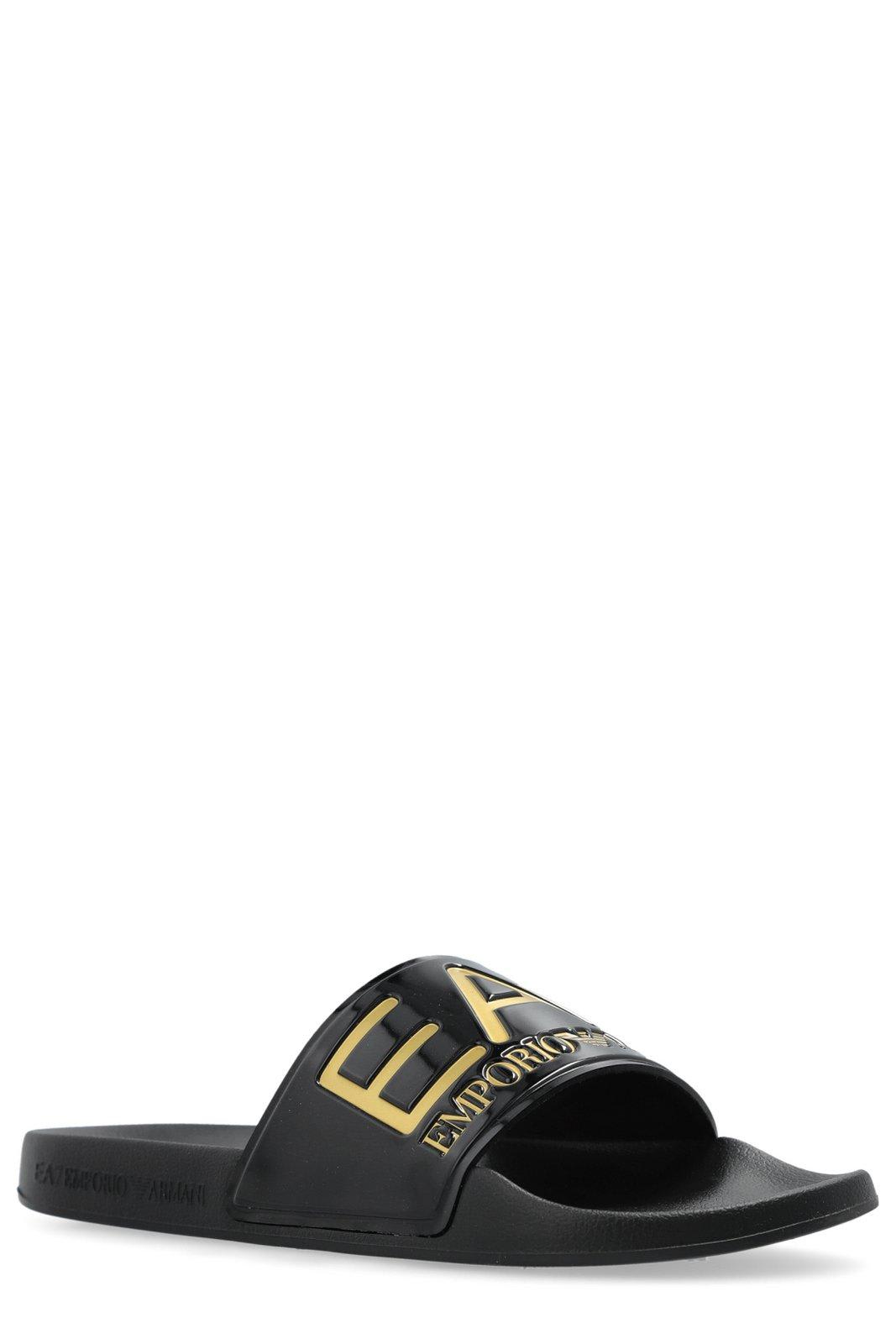 Ea7 Logo Slide Sandals