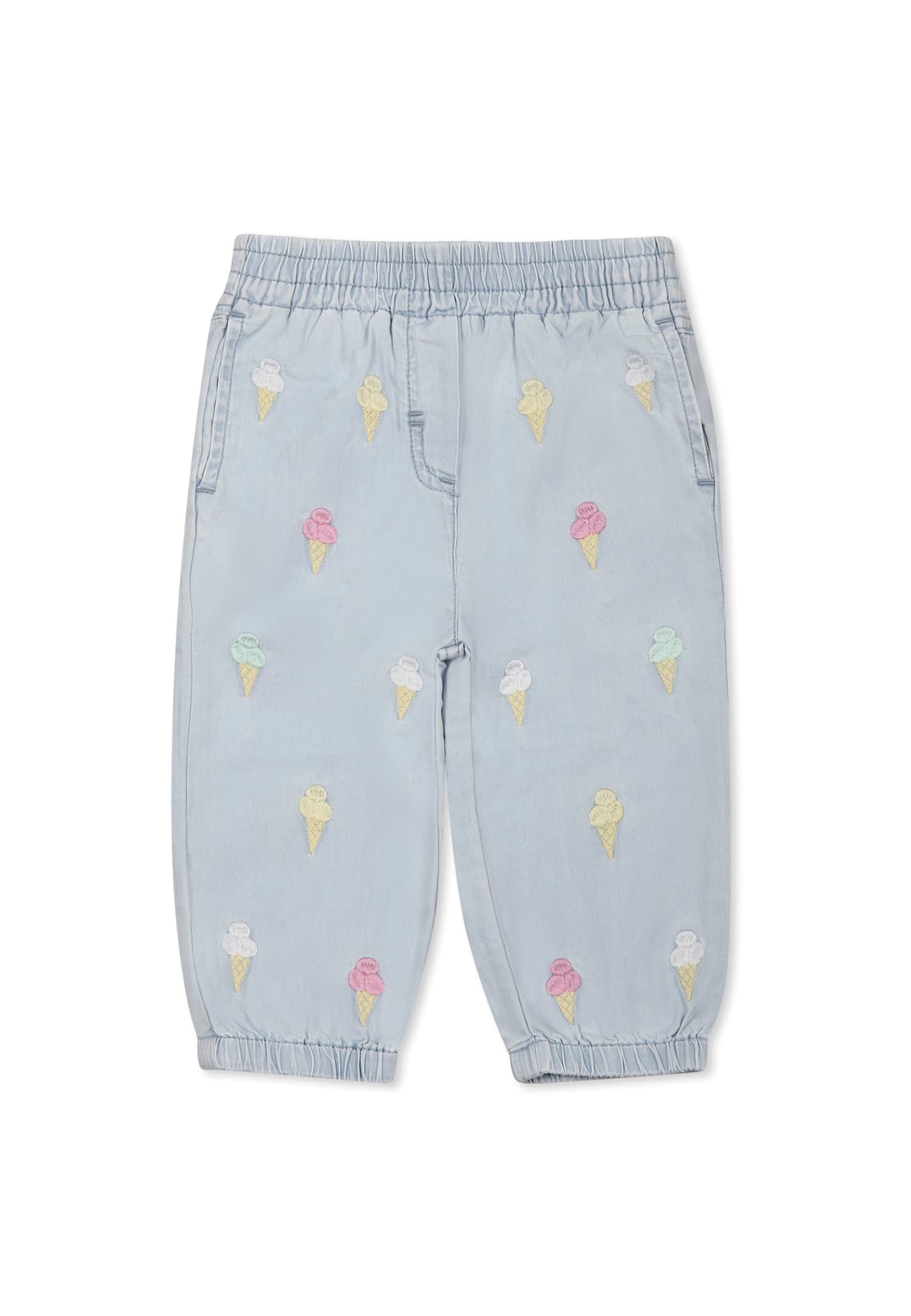 Shop Stella Mccartney Denim Jeans For Baby Girl With Ice Cream