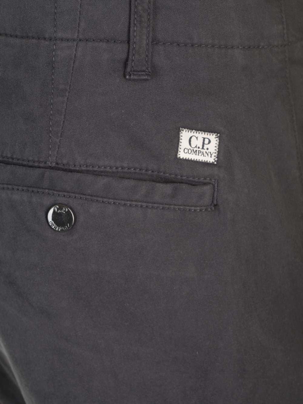 Shop C.p. Company Lens-detailed Tapered-leg Cargo Pants In Nero