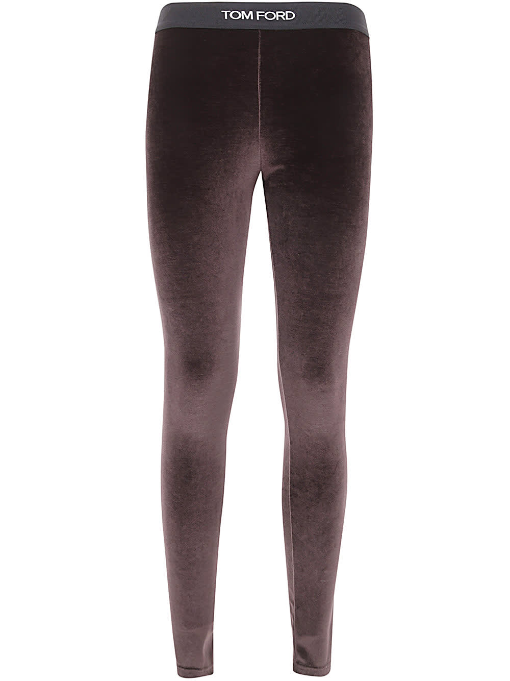 Shop Tom Ford Stretch Lustrous Velour Signature Leggings In Chocolate Brown