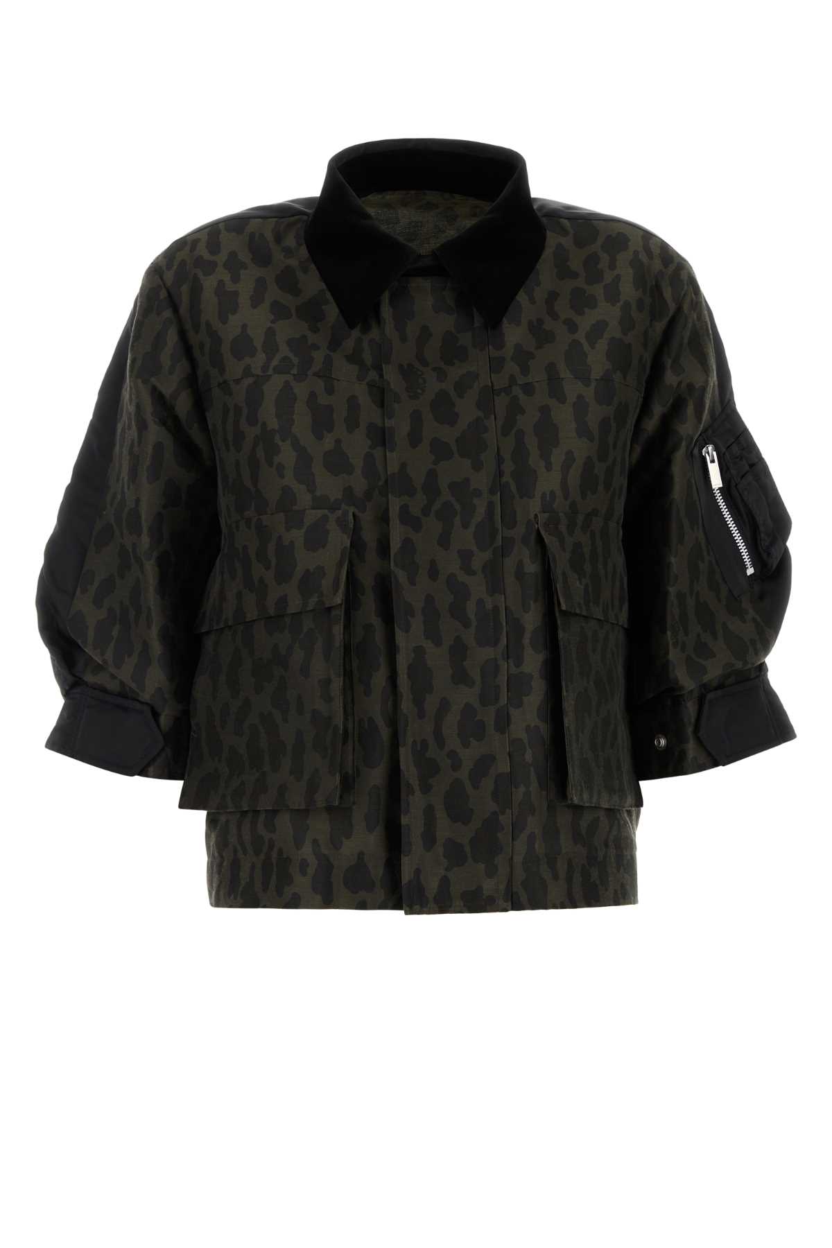 Shop Sacai Printed Polyester Jacket