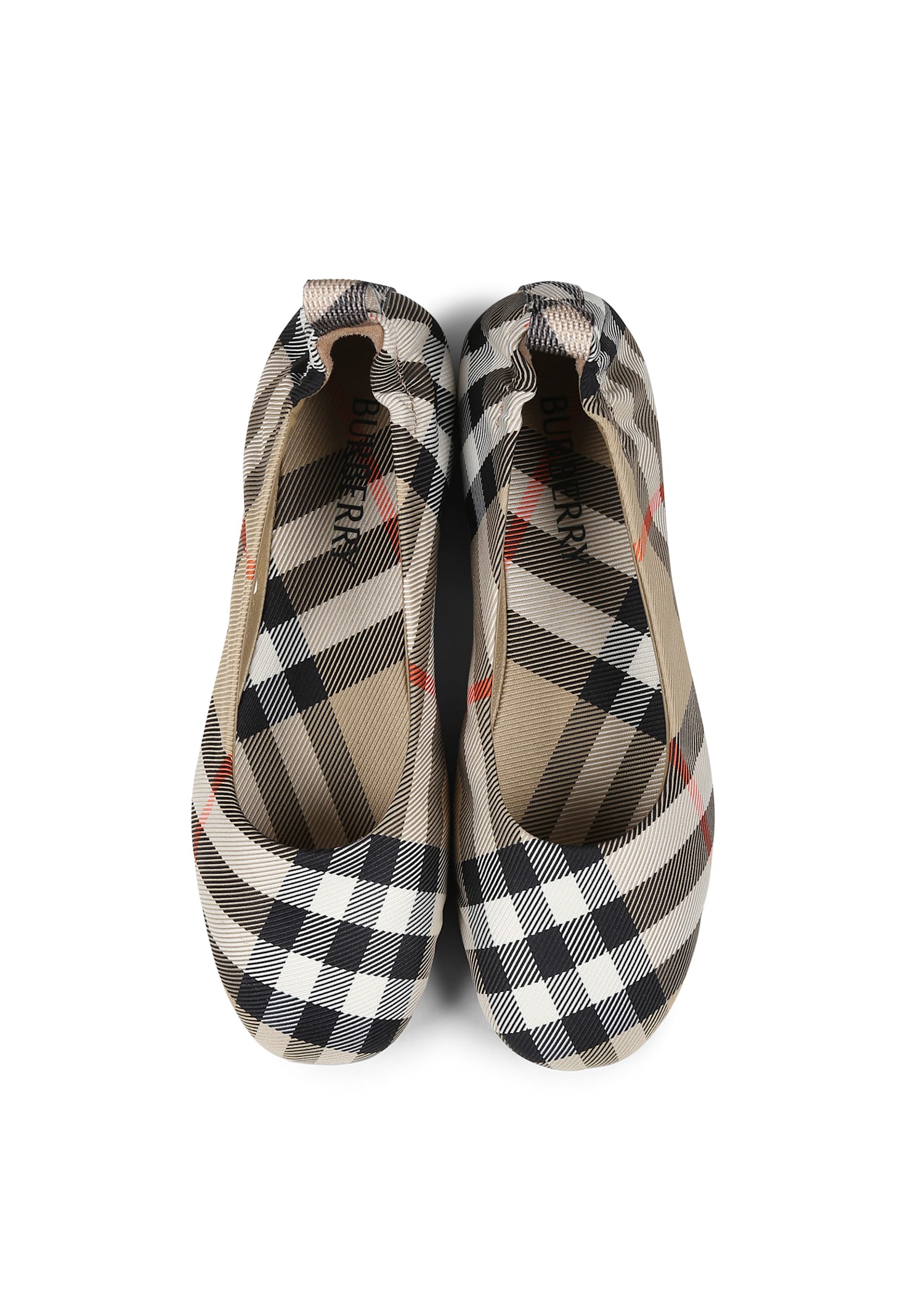Burberry Ballerina Beige Check Pattern In Beige