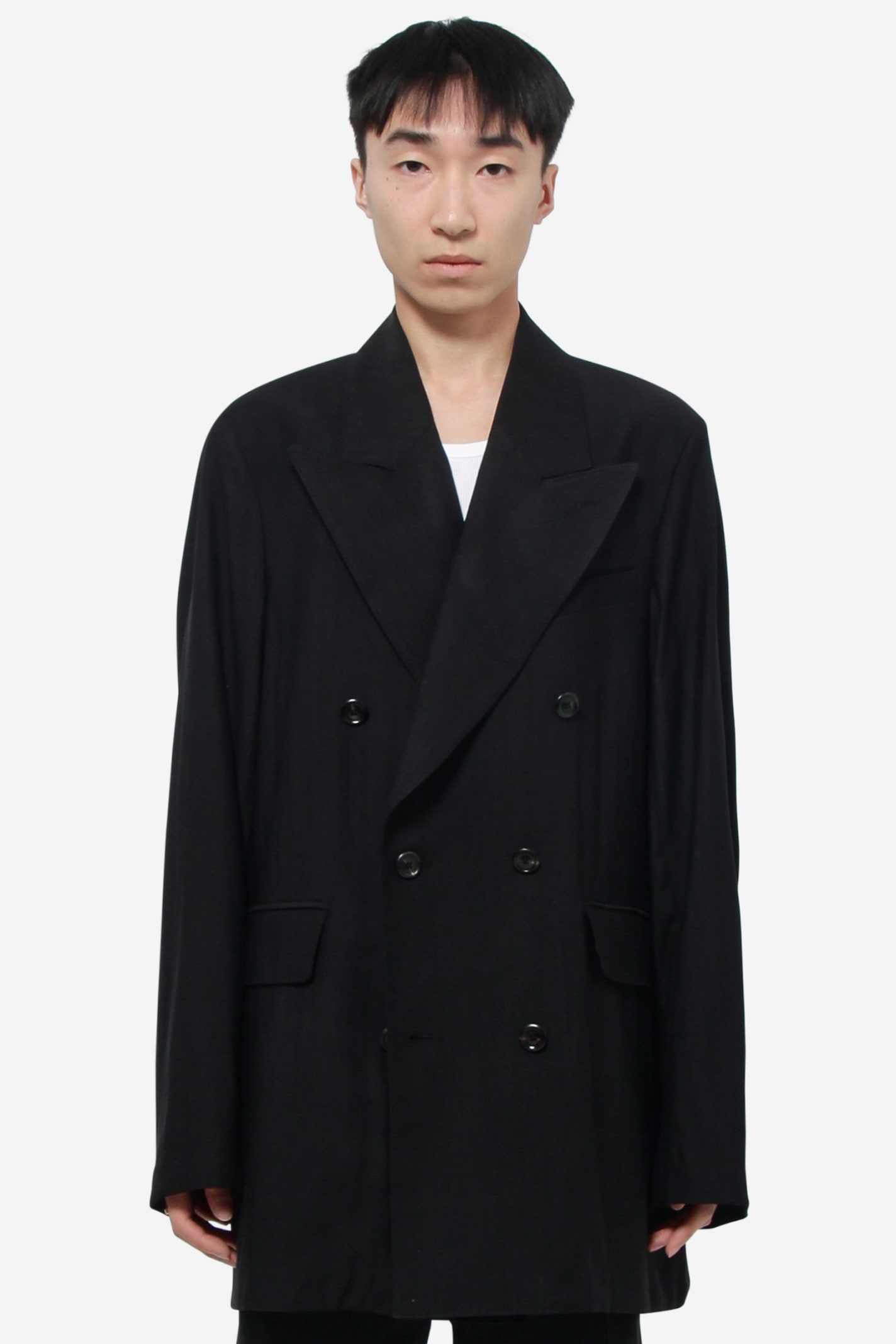 Shop Our Legacy Sharp Db Blazer In Black Experienced Viscose