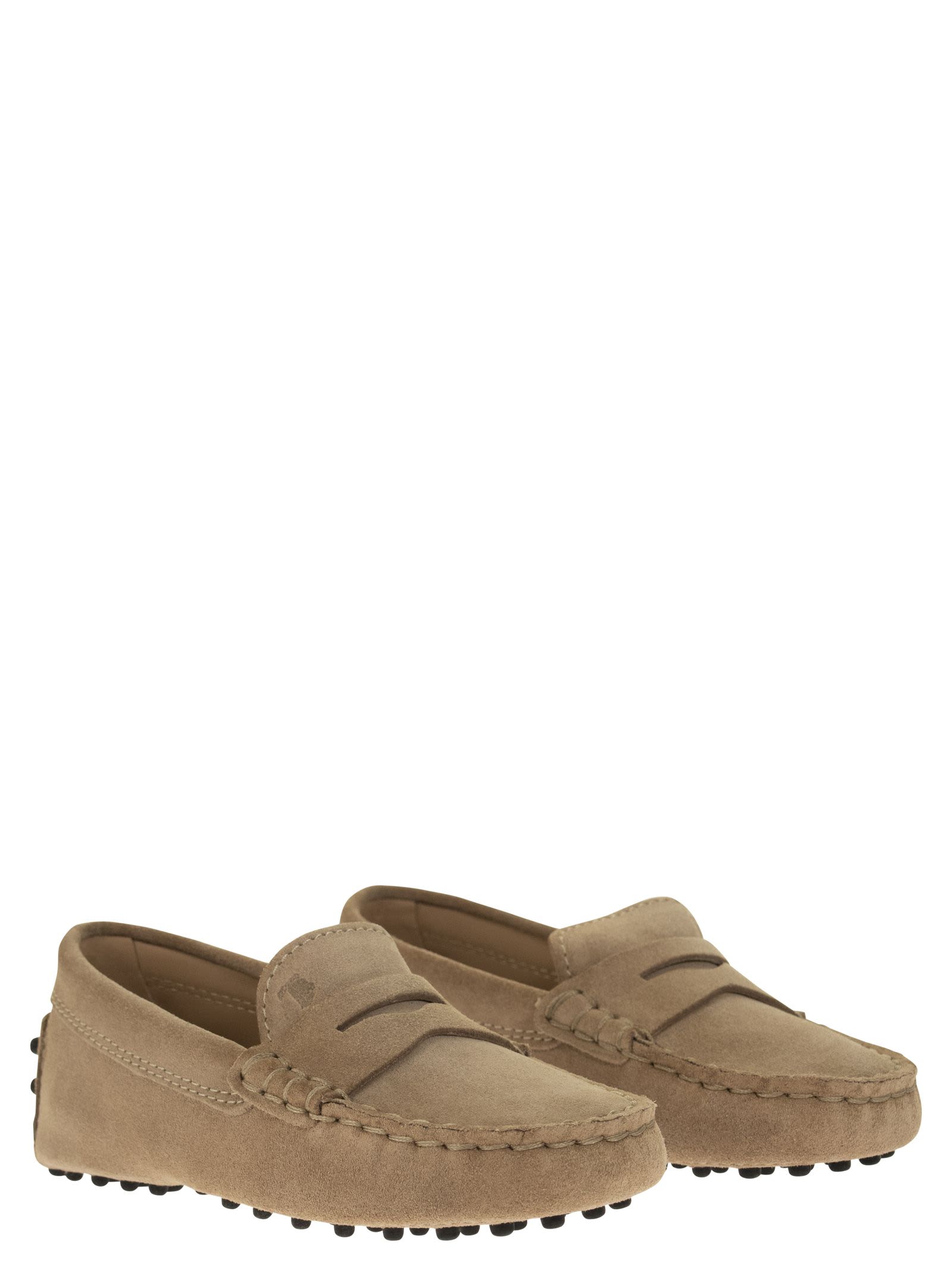 Shop Tod's Suede Loafer In Tobacco
