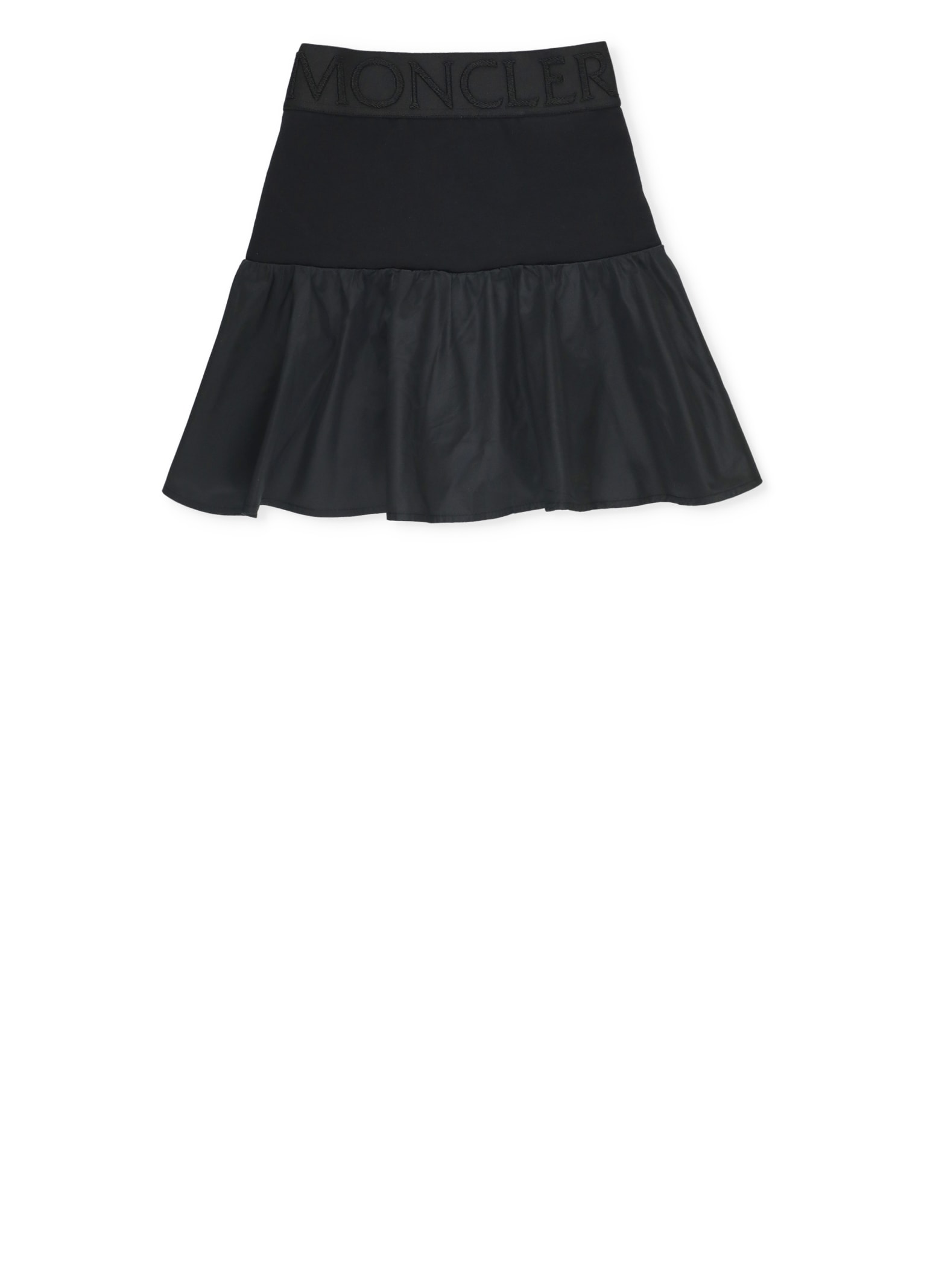 Shop Moncler Skirt With Logo In Black