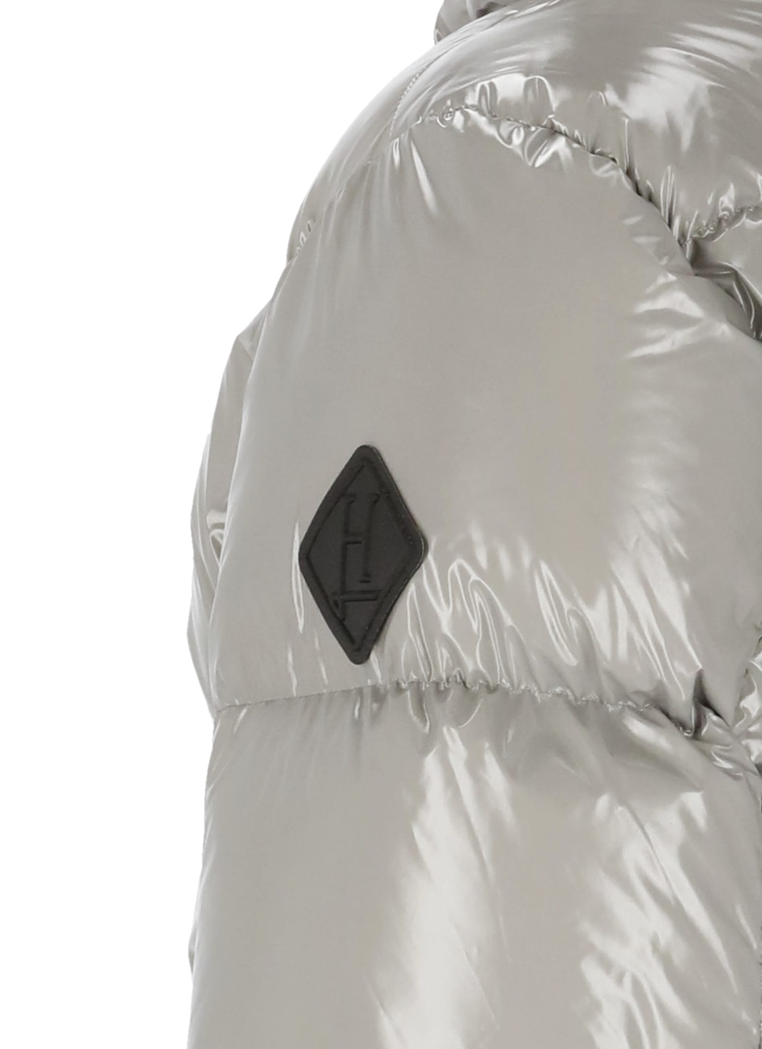 Herno Patent Hooded Puffer Jacket In Grey