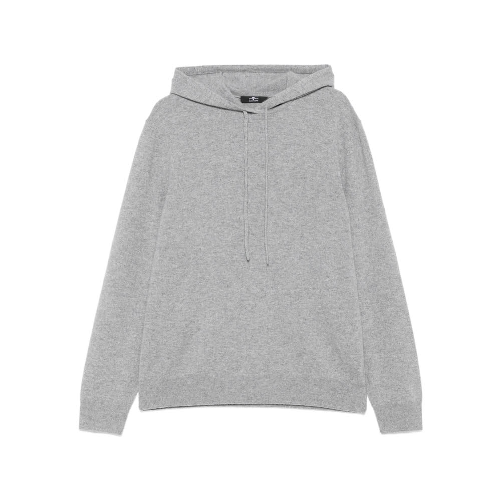 7 For All Mankind Cashmere Drawstring Hoodie In Gray