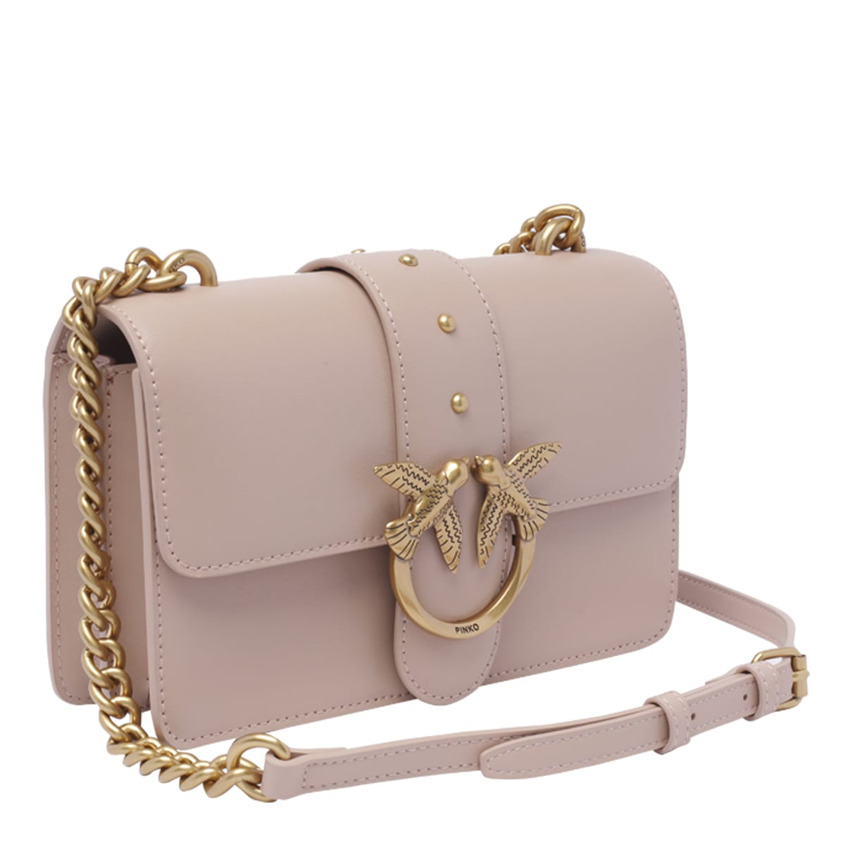 Shop Pinko Love One Crossbody Bag In Pink