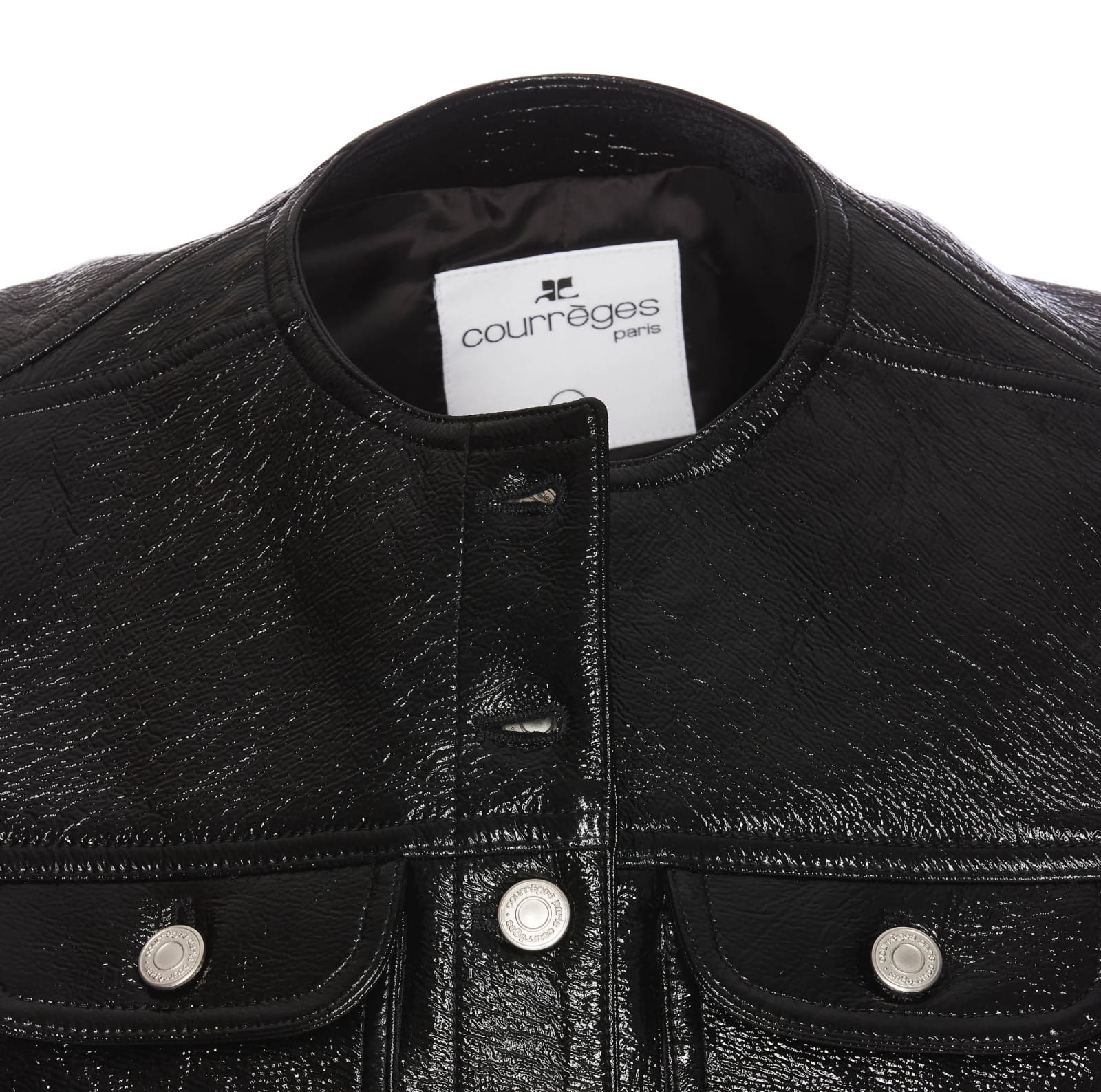 Shop Courrèges Multiflex Vinyl Vest In Black