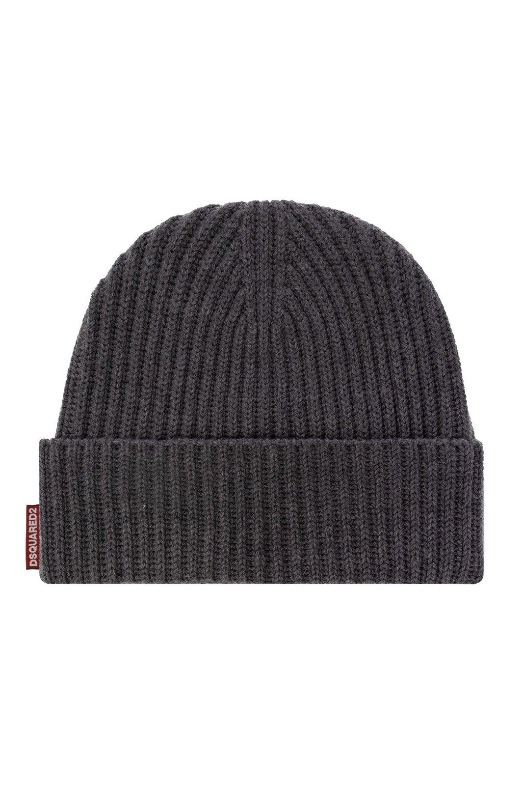 Shop Dsquared2 Logo Patch Beanie & Gloves In Grey