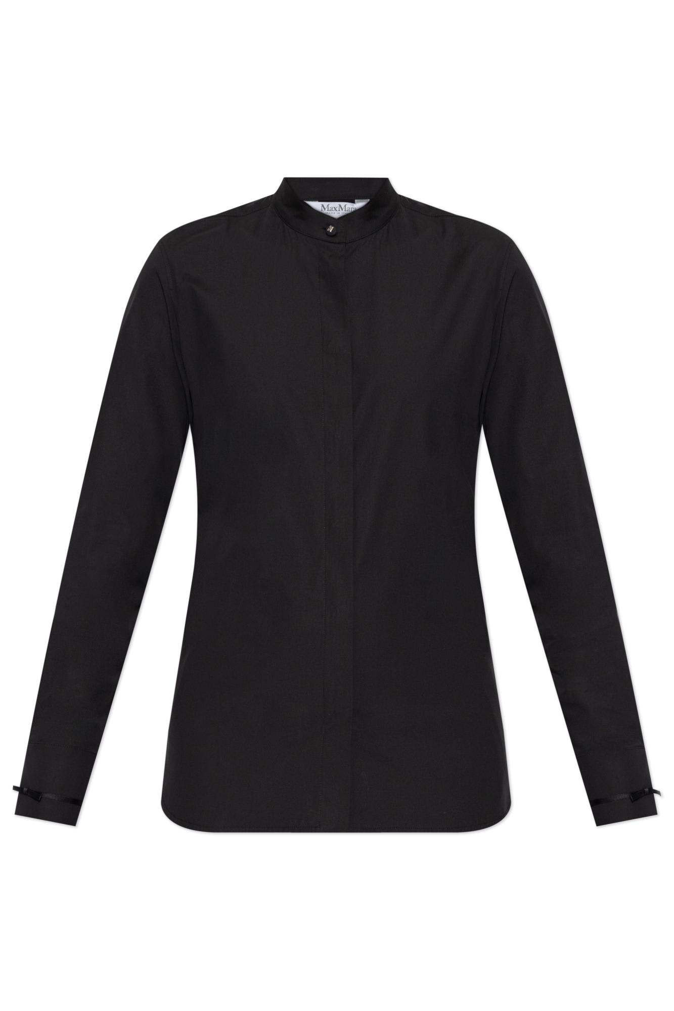 Max Mara Poplin Stretch Otranto Shirt In Black