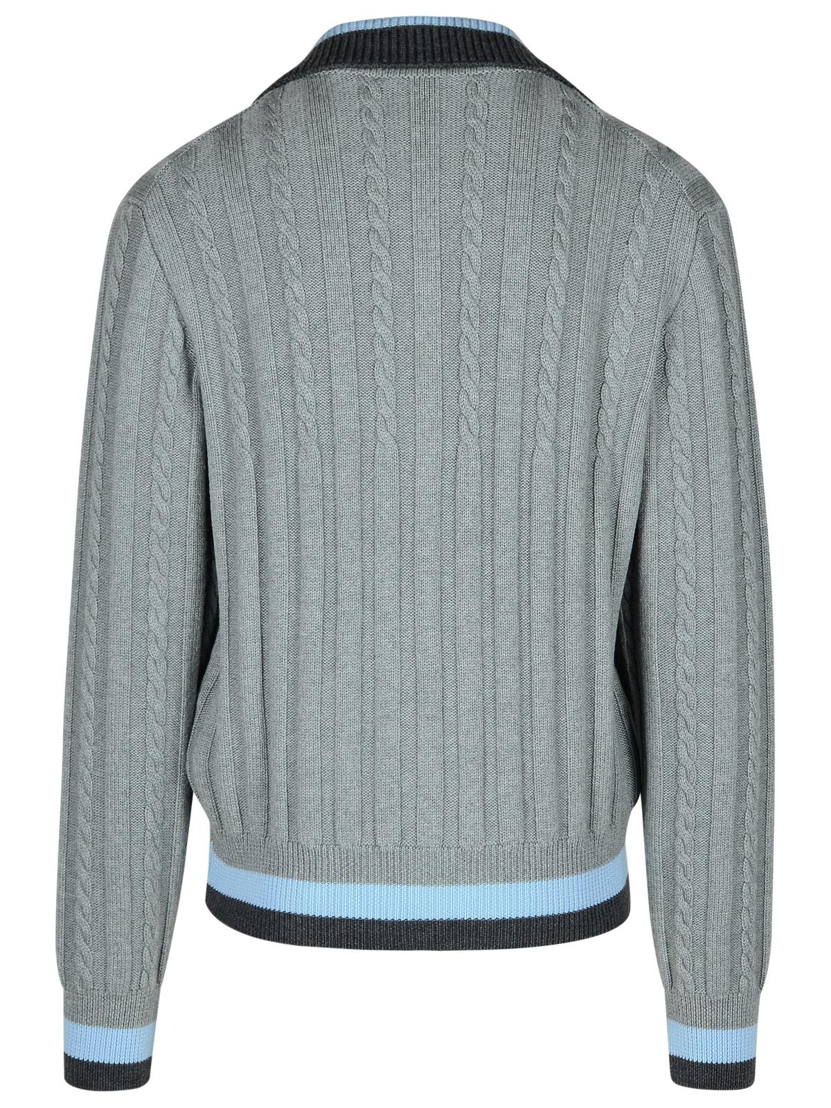 Shop Versace Grey Virgin Wool Sweater