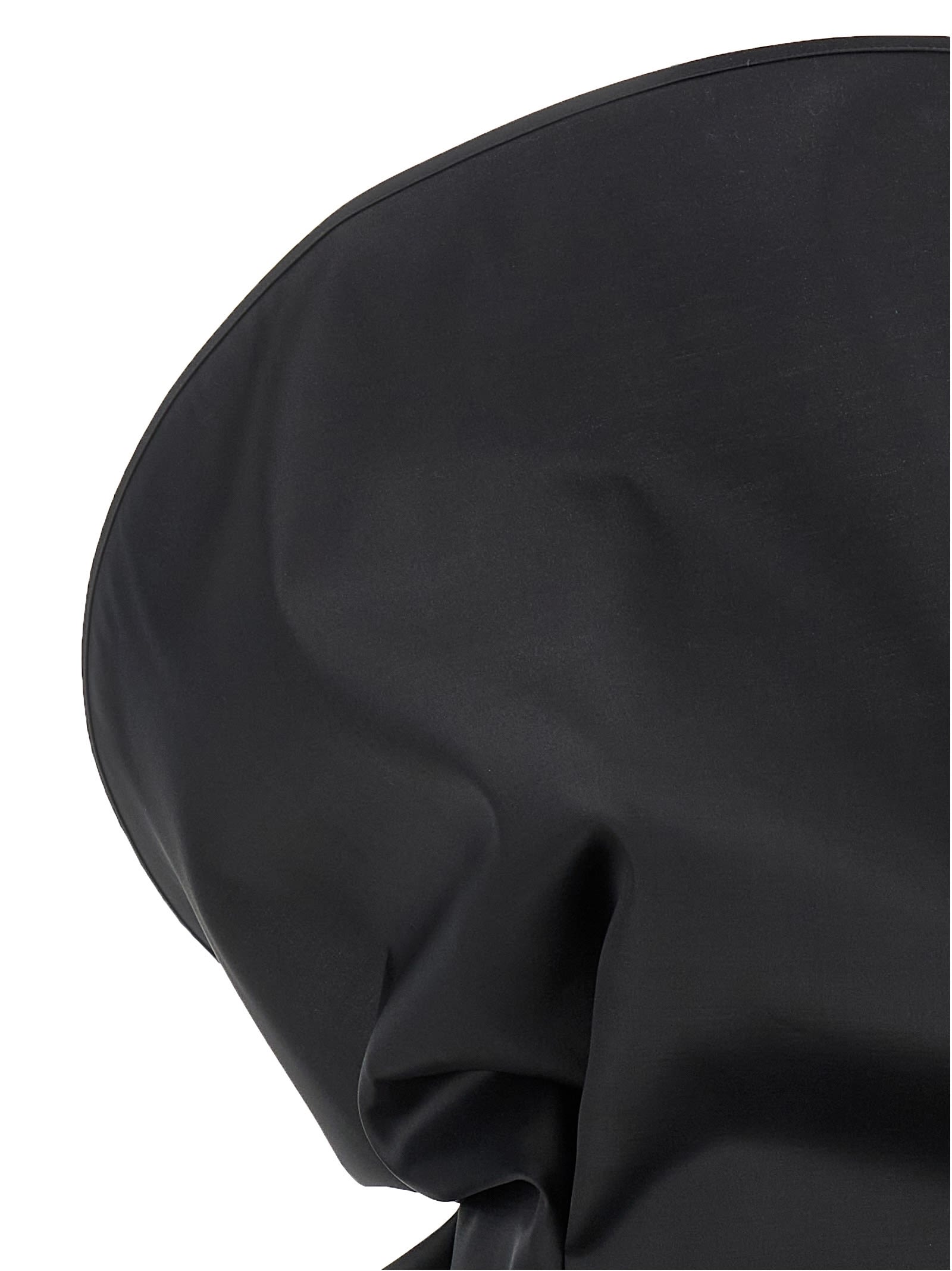 Magda Butrym Structured Satin Mini Dress In Black