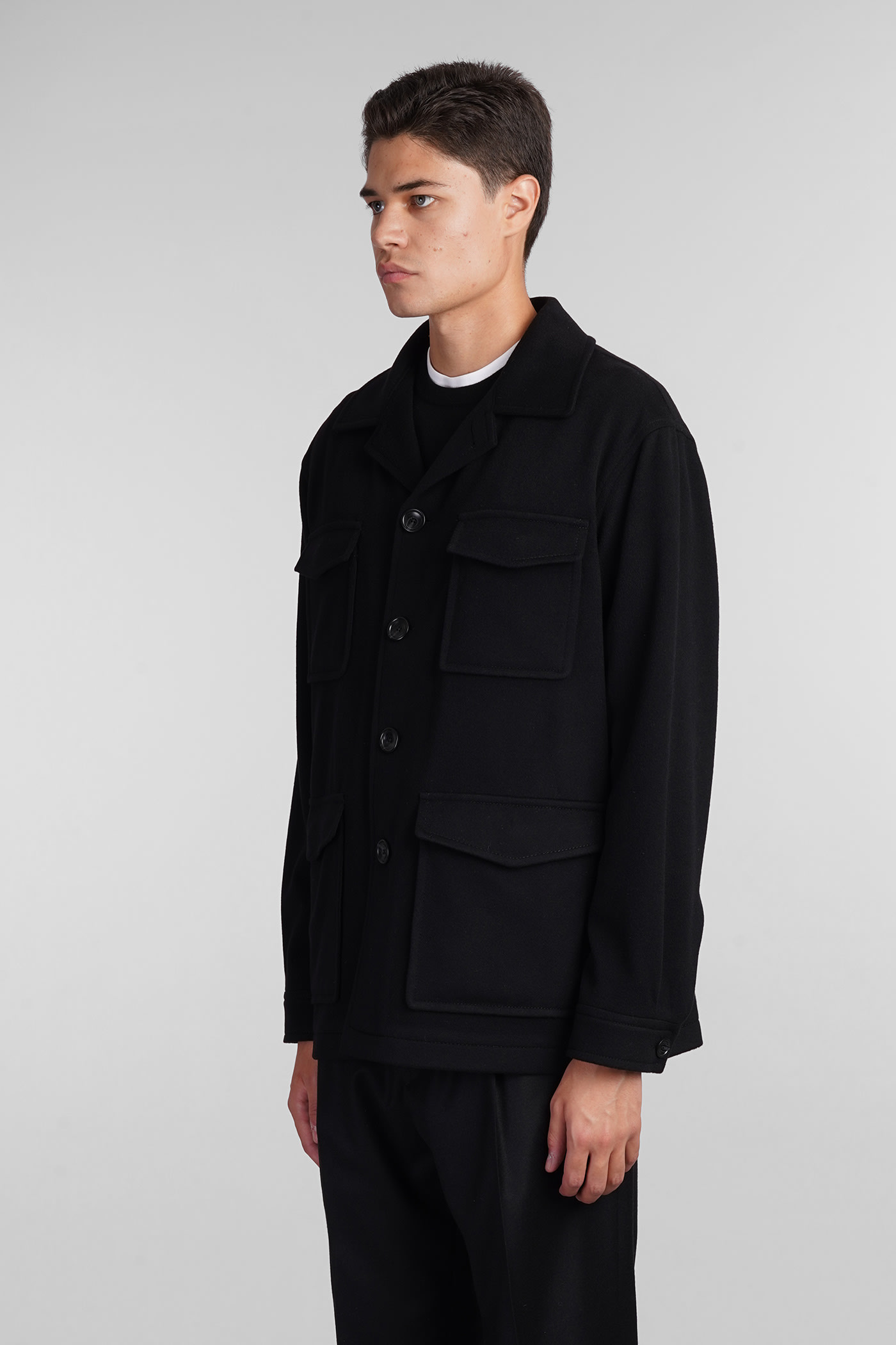 Shop Tagliatore Milton Casual Jacket In Black Wool