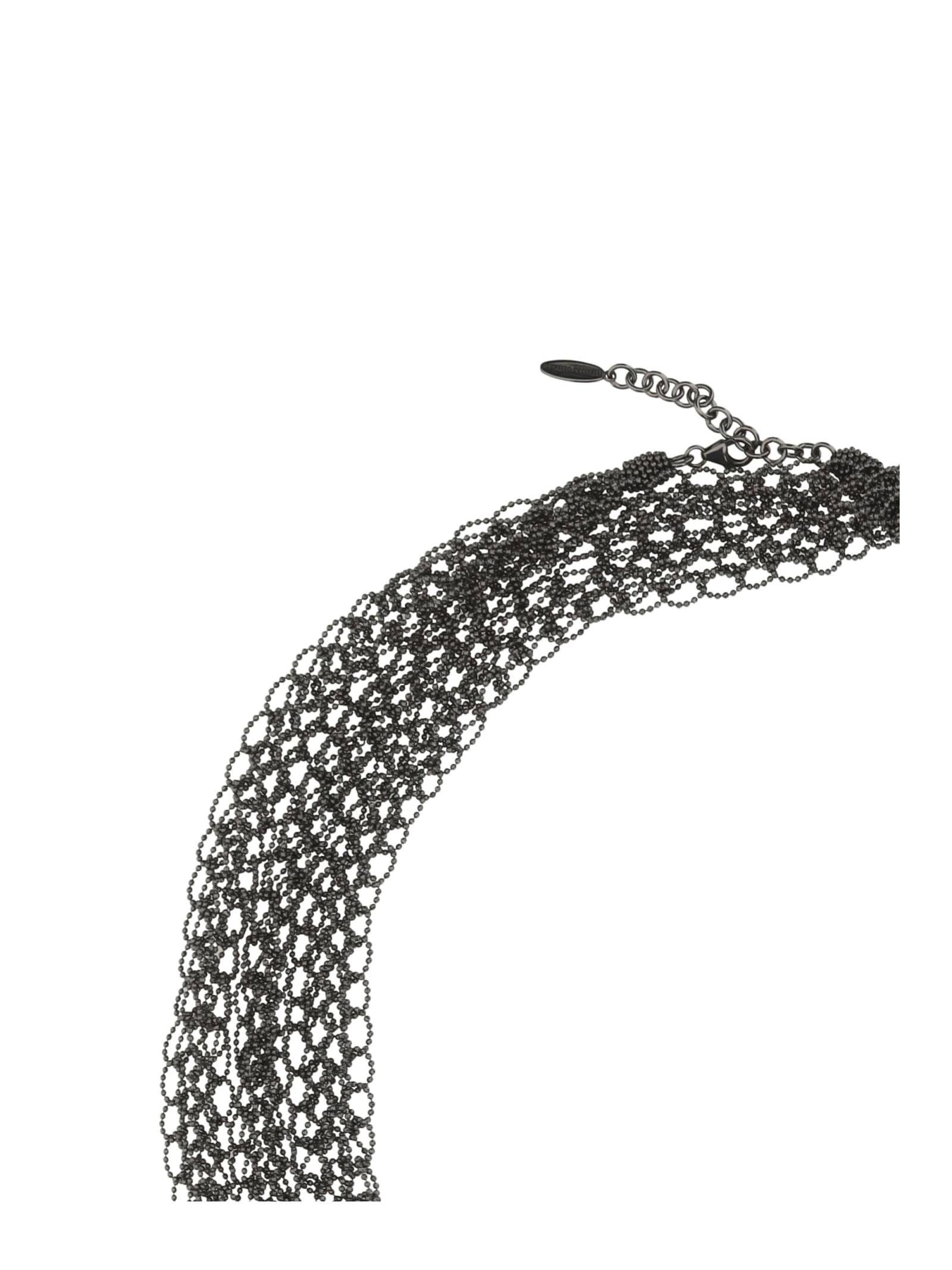 Shop Brunello Cucinelli Precious Loops Necklace In Black
