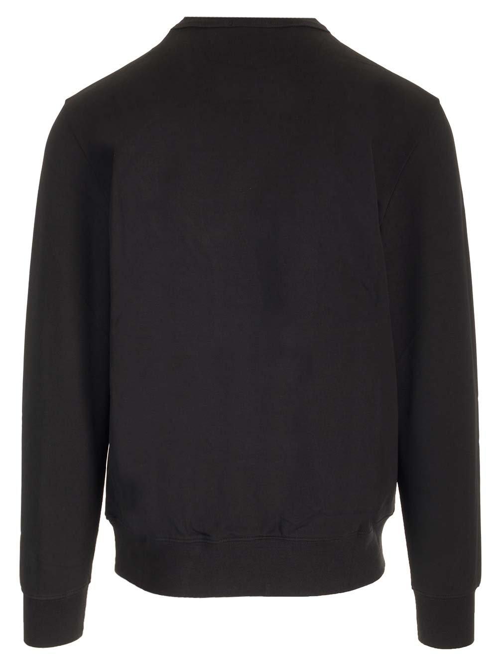 Shop C.p. Company Stretch Fleece Long-sleeved Sweatshirt In Black