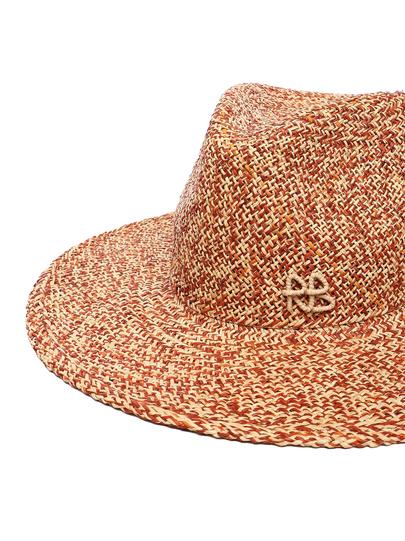 Ruslan Baginskiy Hat With Wide Brim In Beige Red
