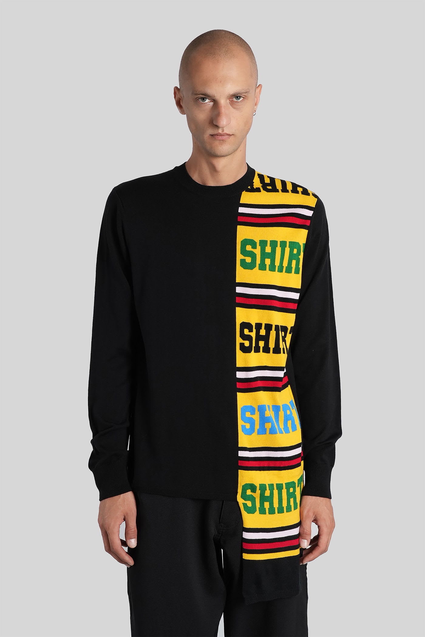 Comme Des Garçons Shirt Intarsia Sweater Sweaters And Cardigans Black In Black