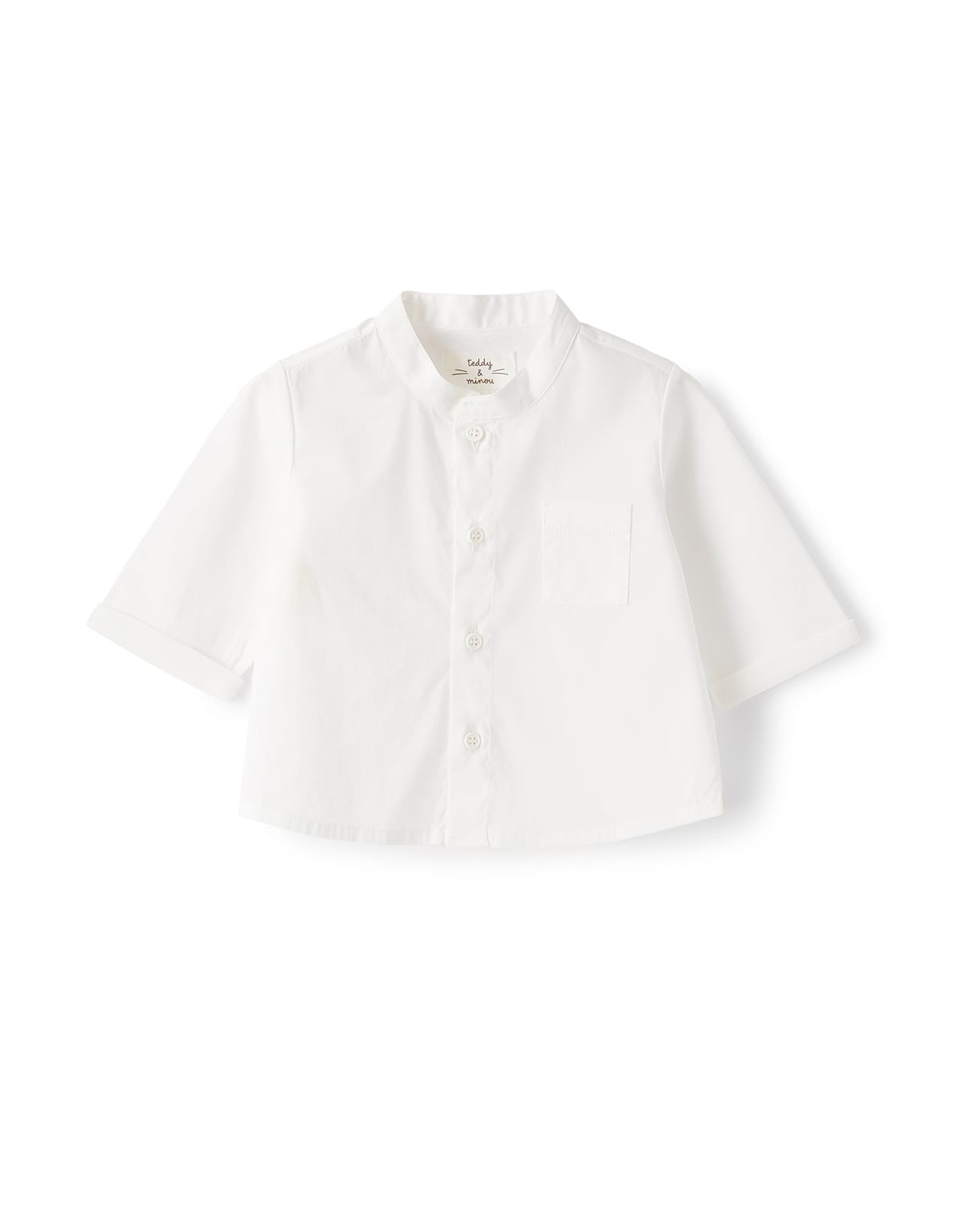 Teddy &amp; Minou Babies' White Short-sleeved Shirt In Bianco