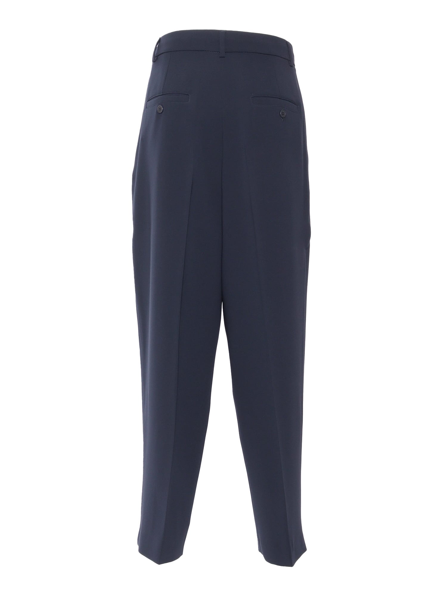 Shop Weekend Max Mara Ronchi Navy Long Trousers In Blue