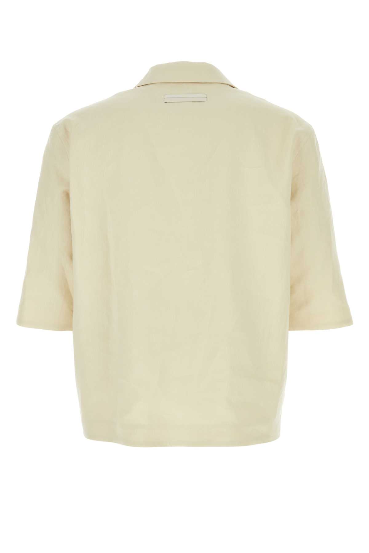 Shop Zegna Sand Linen Shirt In G