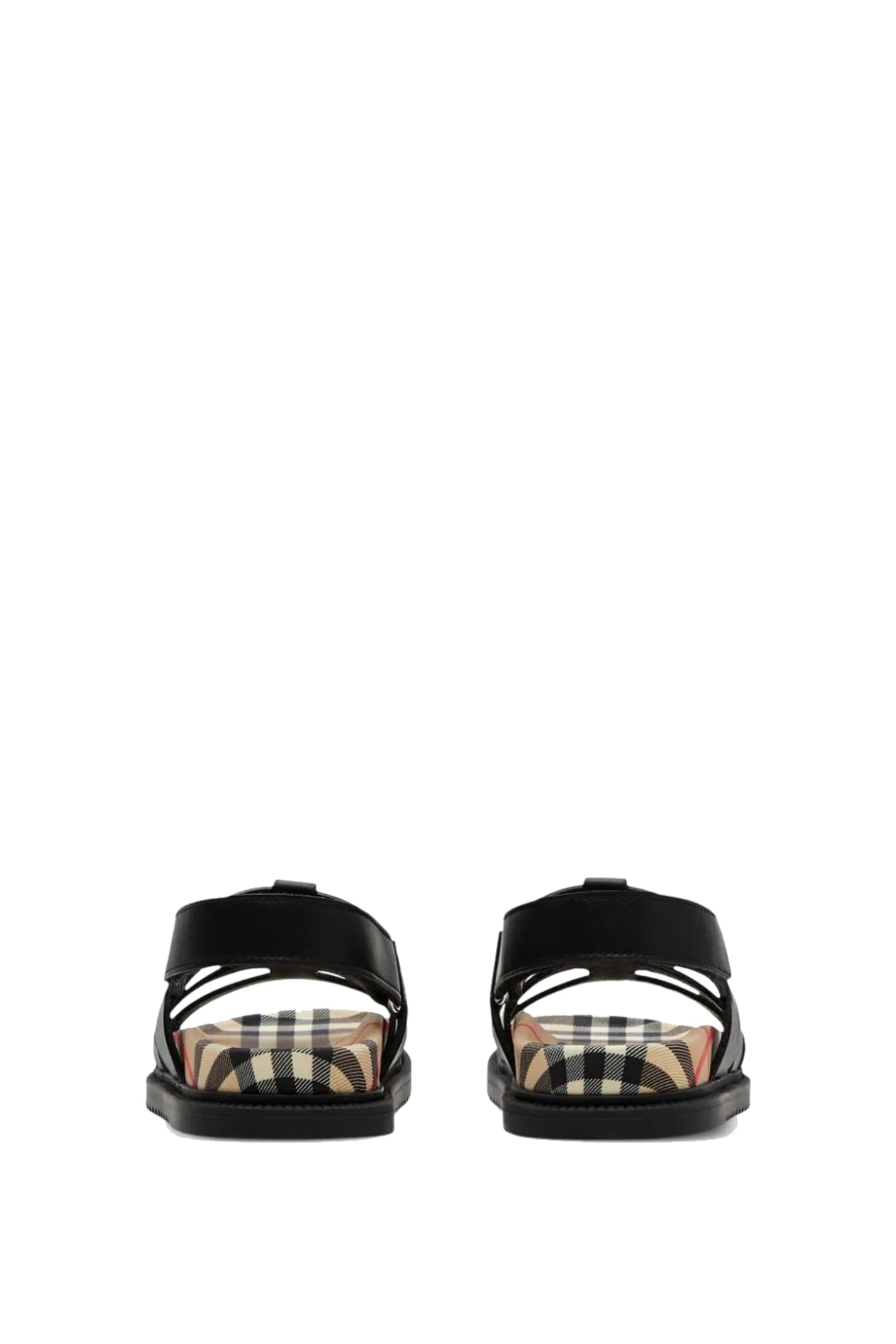 Shop Burberry Leather Sandals In Back