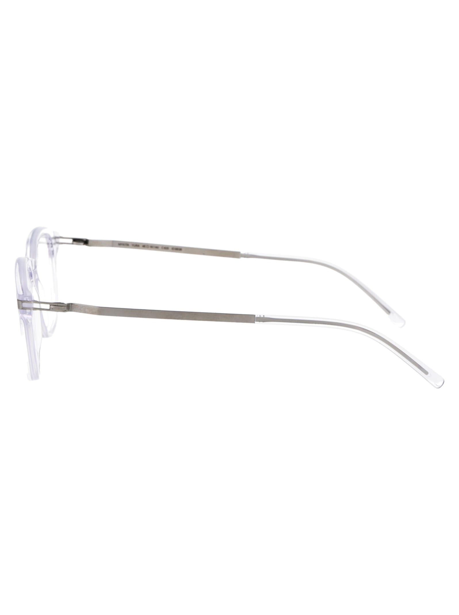 Shop Mykita Yura Glasses In 825 C72 Limpid/shiny Silver Clear