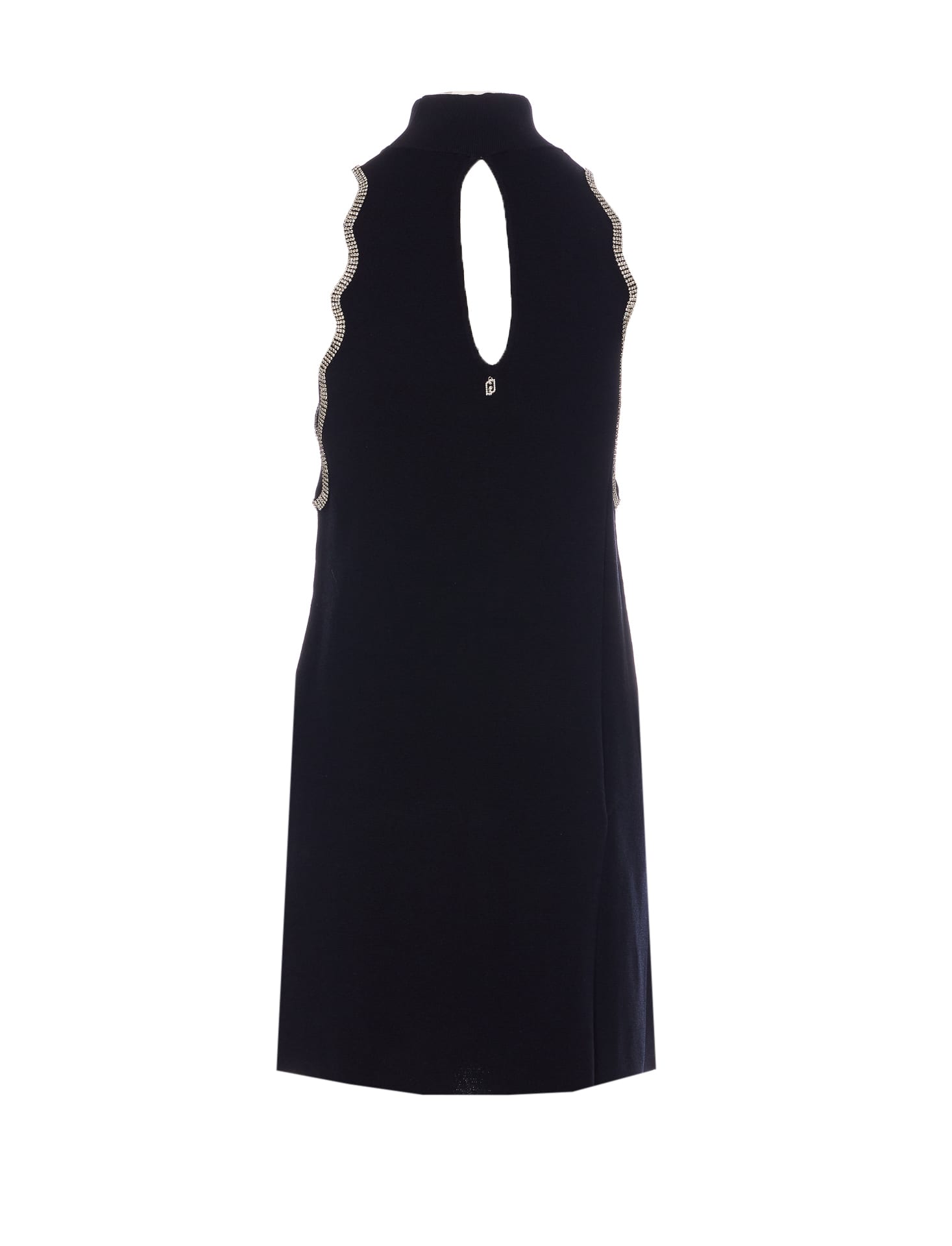 Liu •jo Sleeveless High Neck Mini Dress With Embellished Trim
