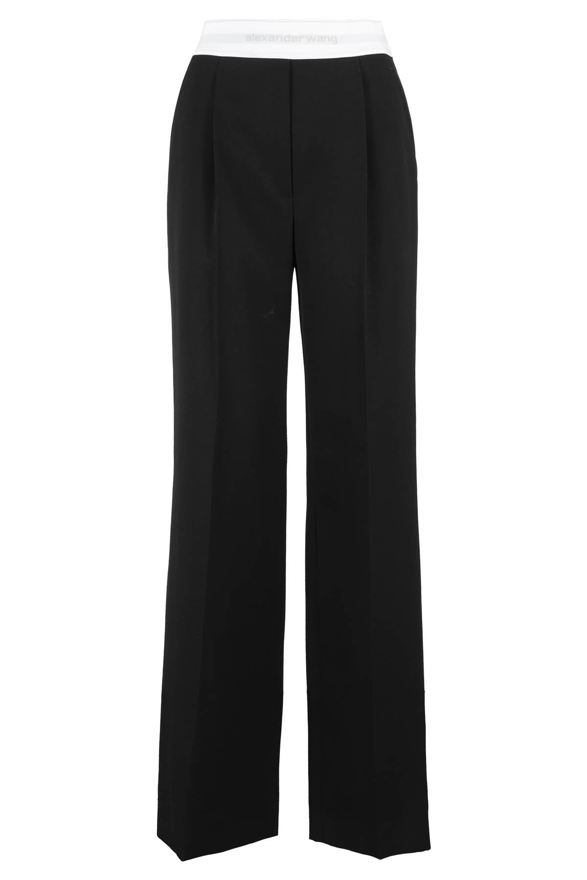 Shop Alexander Wang High Waisted Pleated Trouser With Logo Elastic