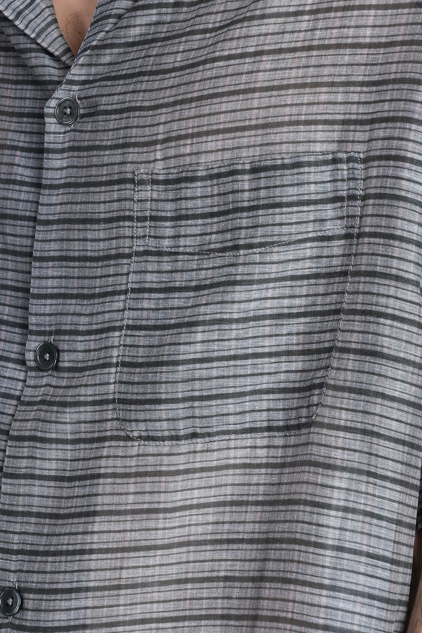 Our Legacy Heusen Checked Cotton And Silk Bowling Shirt In Grey
