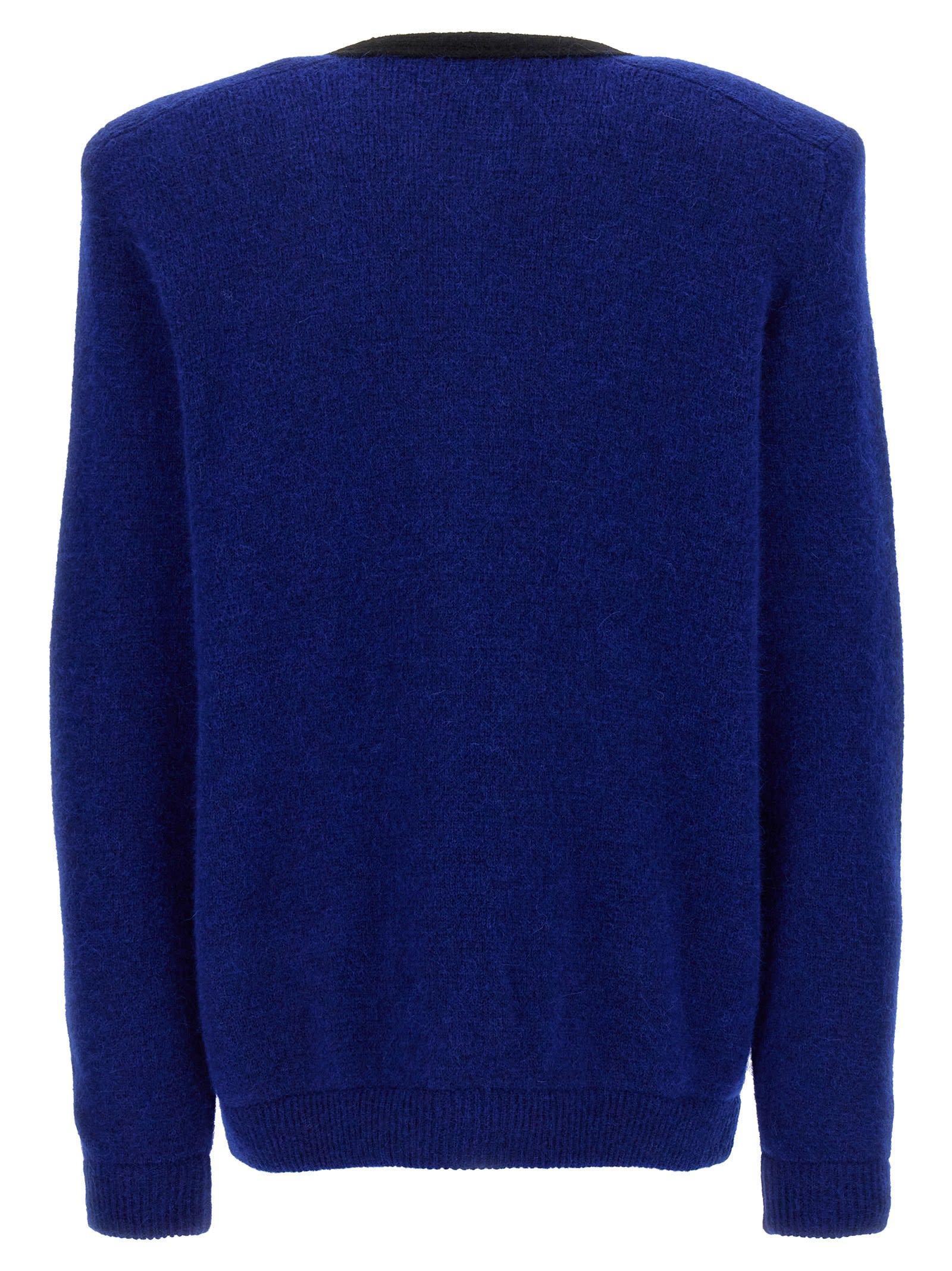 Shop Alessandra Rich Alpaca Cardigan In Blue