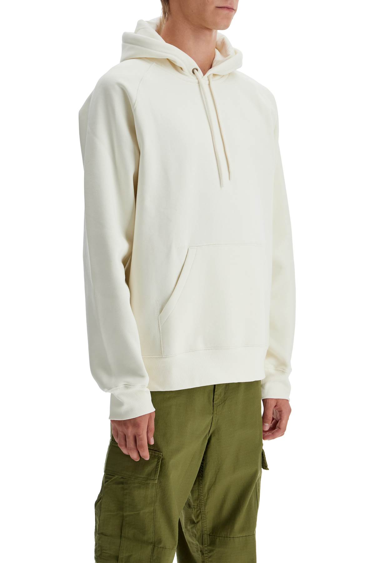 Shop Carhartt Chase Hooded Raglan Sweat In Wax / Gold (white)