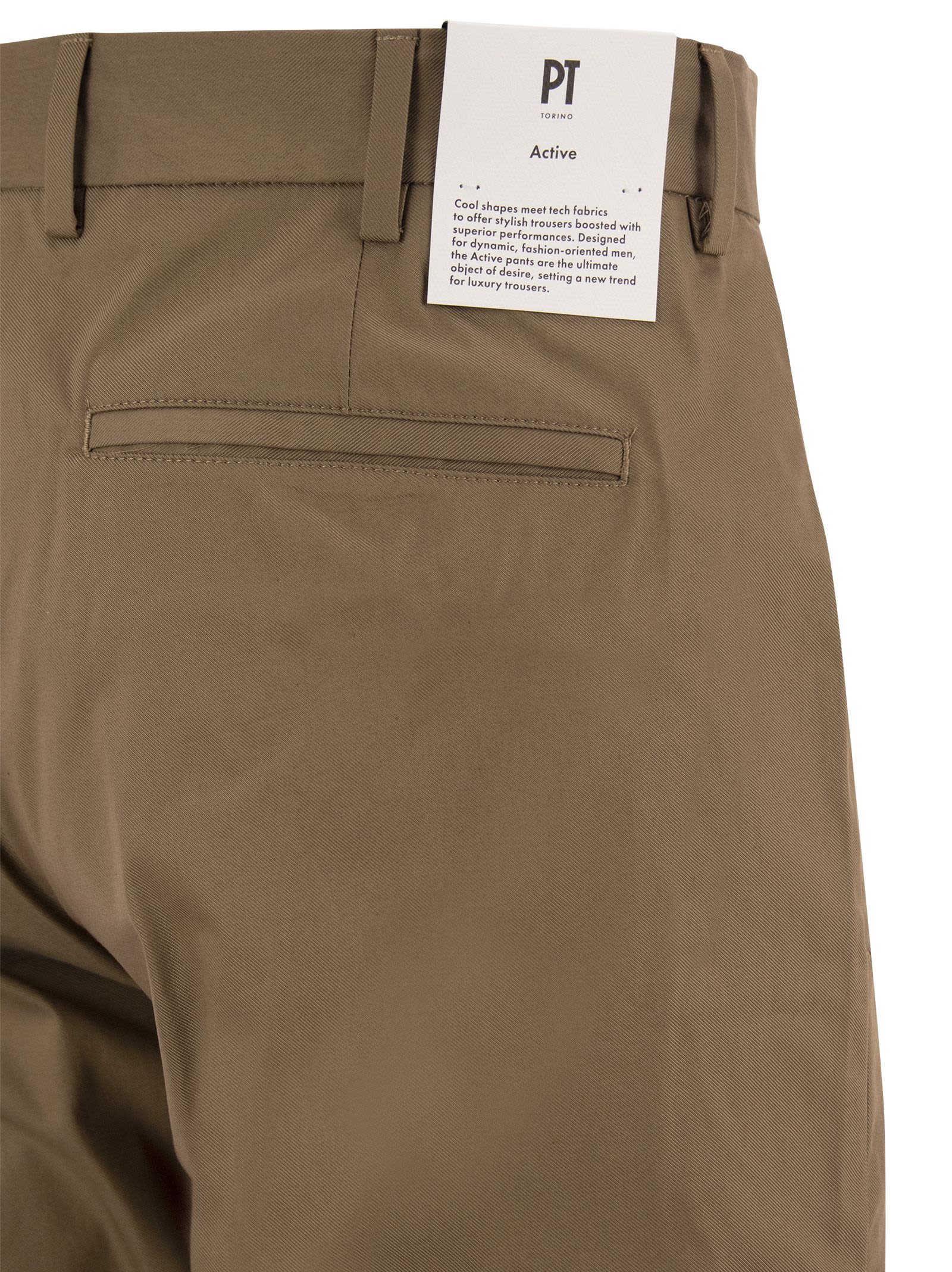 Shop Pt01 Stretch Trousers In Technical Fabric In Tobacco