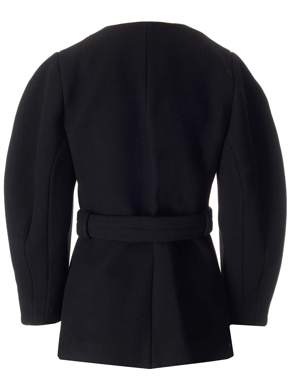 Shop Chloé Black Wrap Coat In Nero