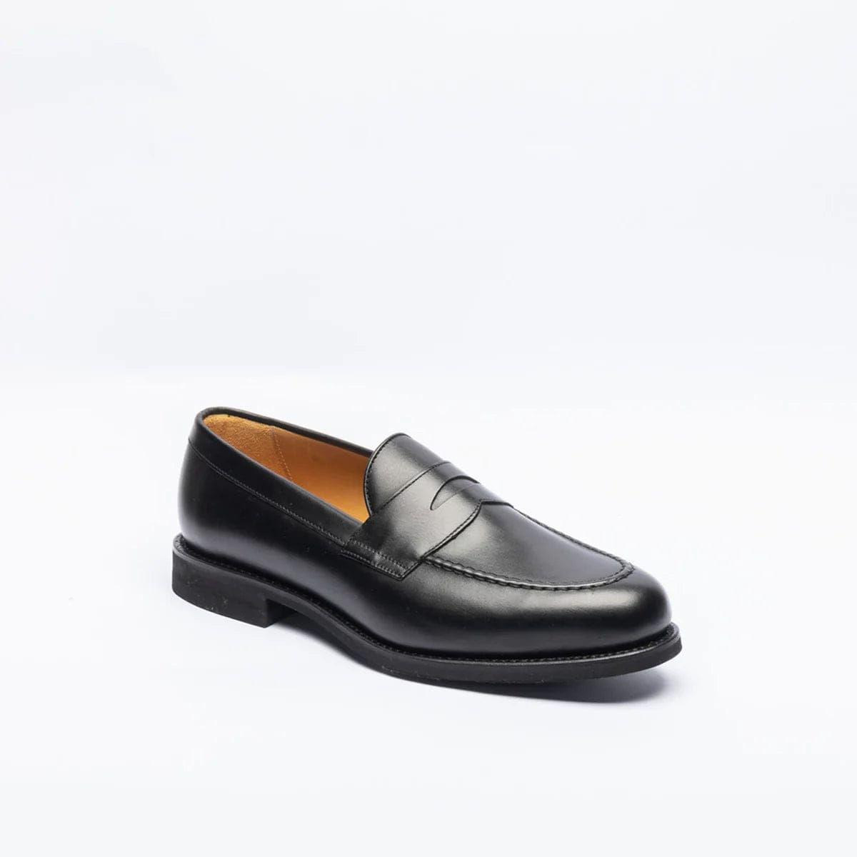1707 9628 Loafer Black Calf With Rubber Sole